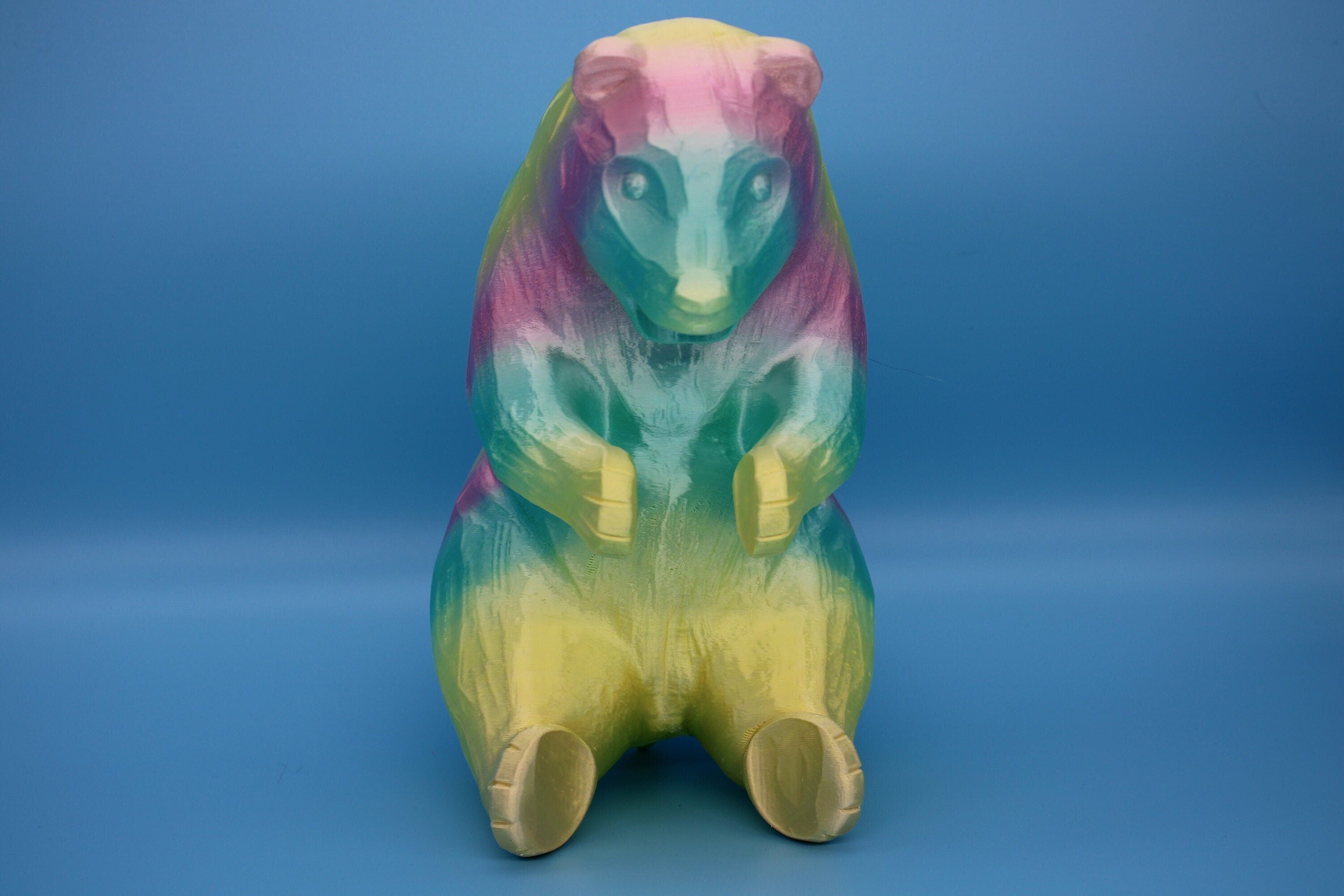 Rainbow Cute Bear Wine Bottle Holder Display. 3D Printed. Holds Wine Bottles 750ml, Looks Amazing on display.