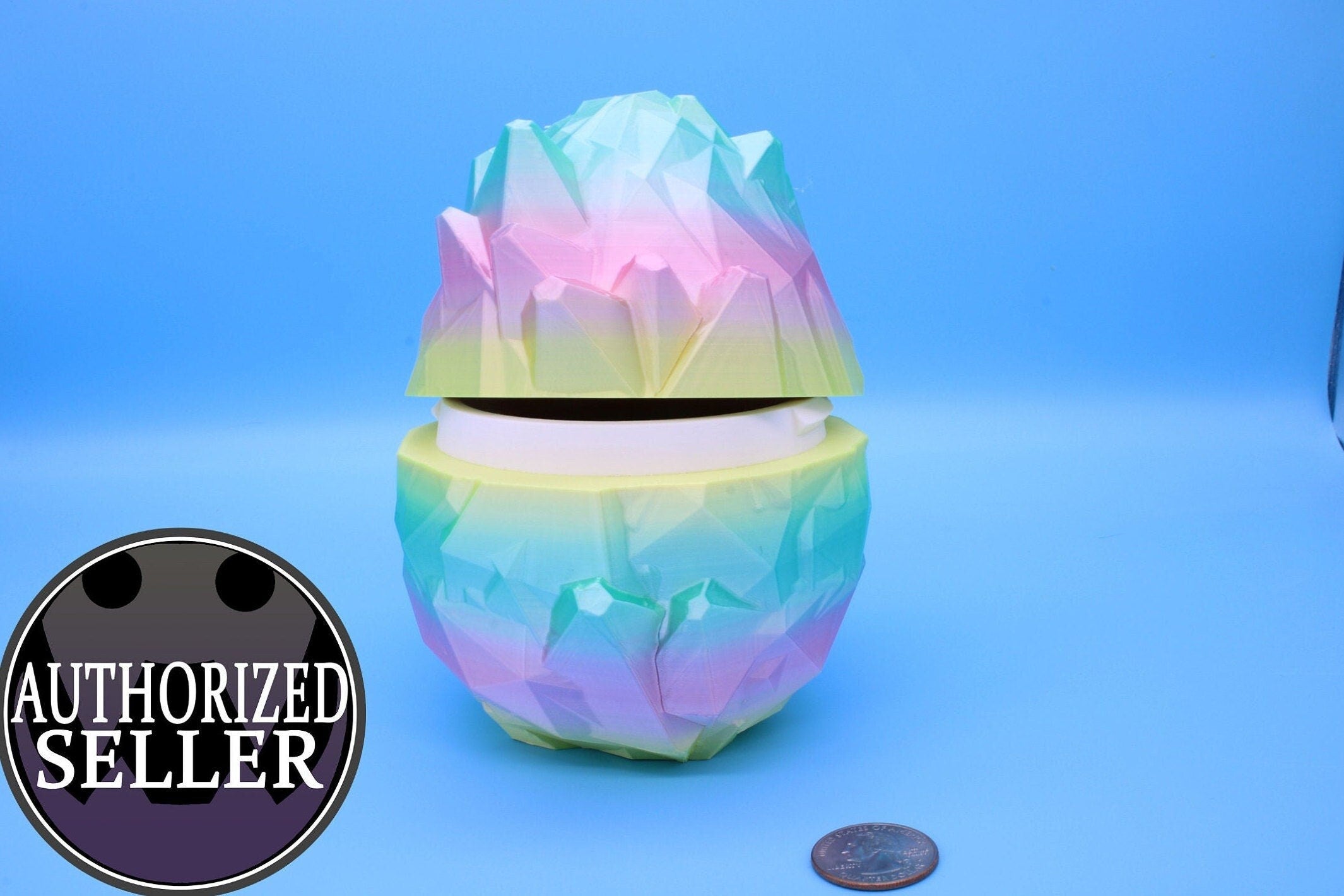 Rainbow Crystal Dragon Egg | 3D printed Dragon Egg Storage! | 5 in. Crystal Egg | Gift. Decorative Egg.