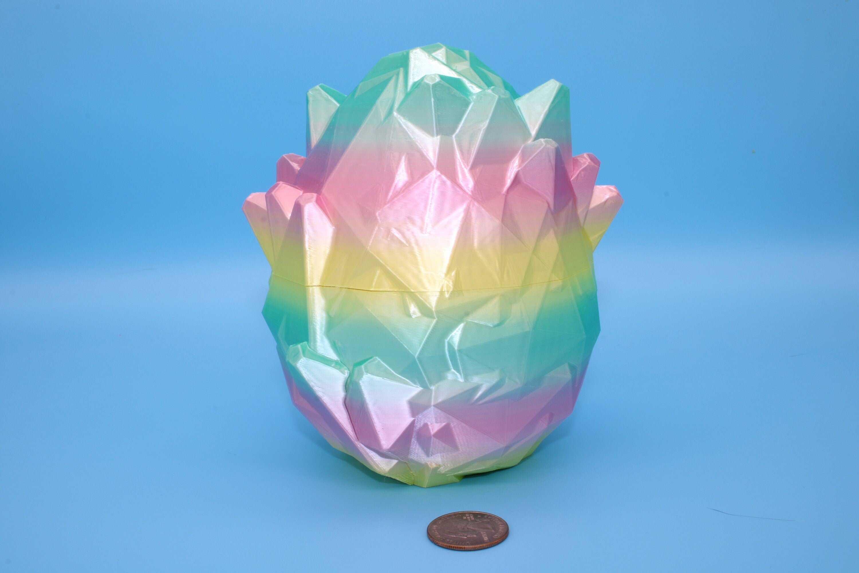 Rainbow Crystal Dragon Egg | 3D printed Dragon Egg Storage! | 5 in. Crystal Egg | Gift. Decorative Egg.