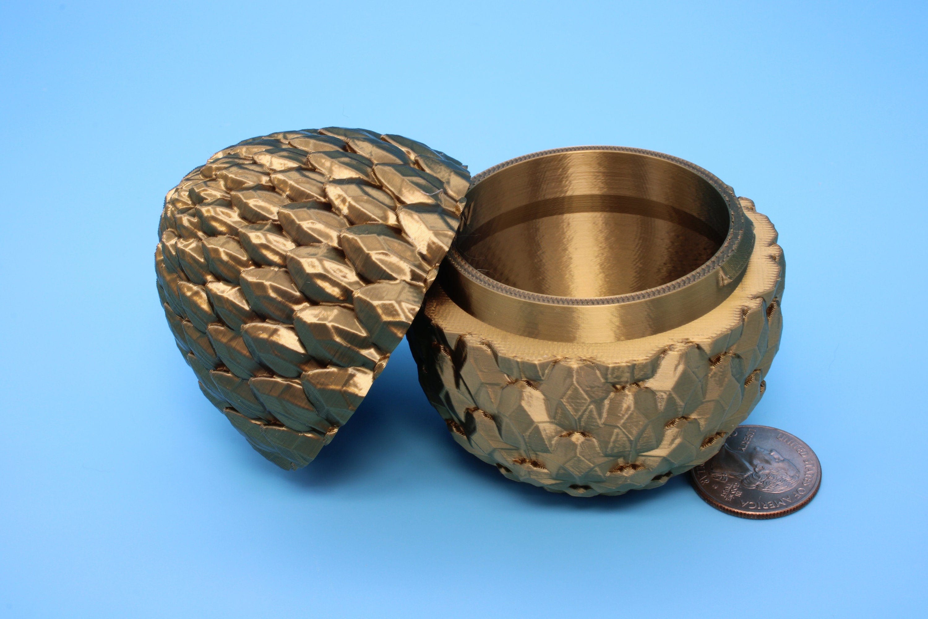 Small Dragon Scale Egg | 3D printed Dragon Egg Storage! | 3.5 in. Crystal Egg | Gift. Decorative Egg