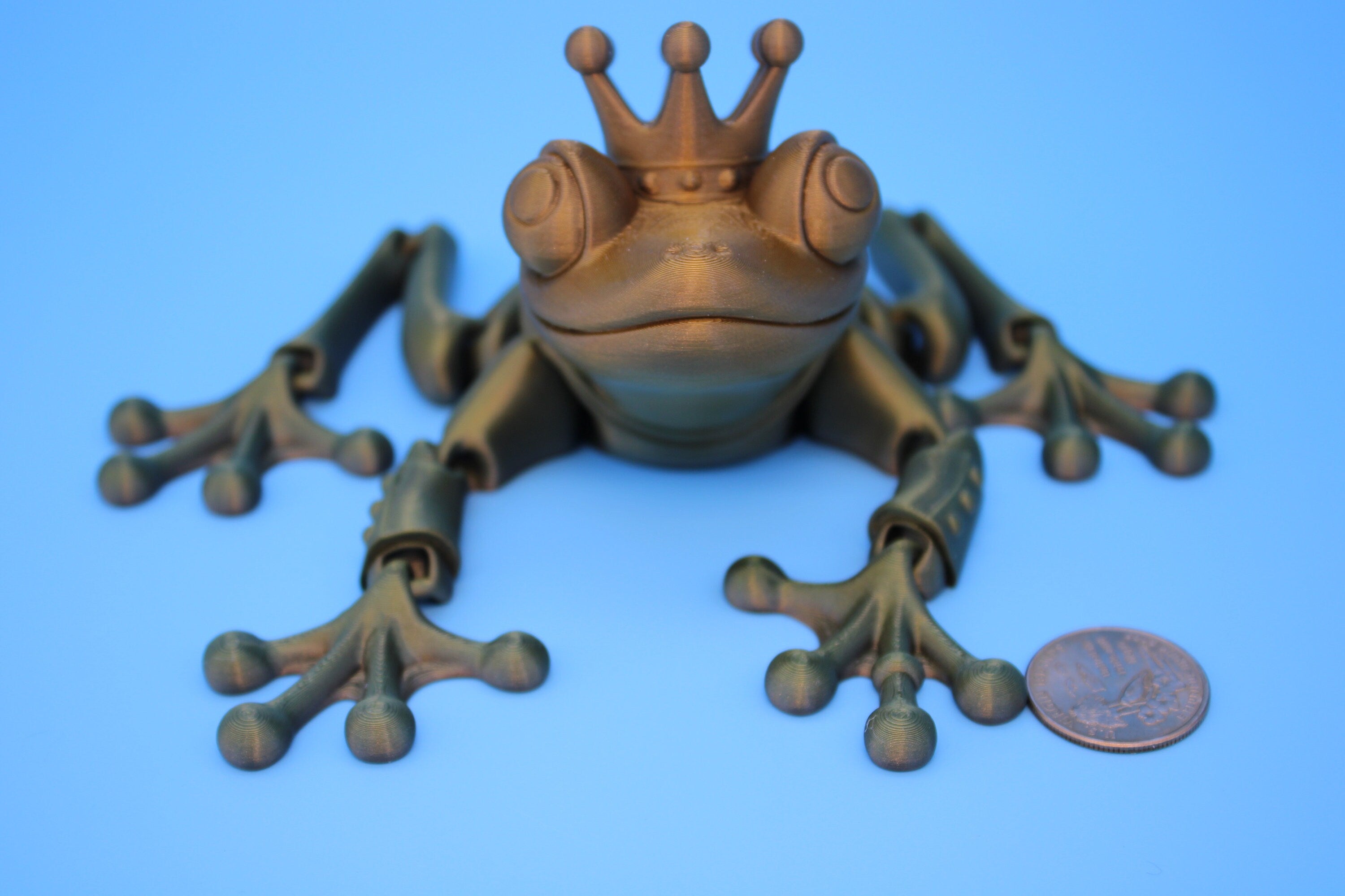 Prince Frog | Cute Flexi Toy | Articulating Frog | 3D Printed.