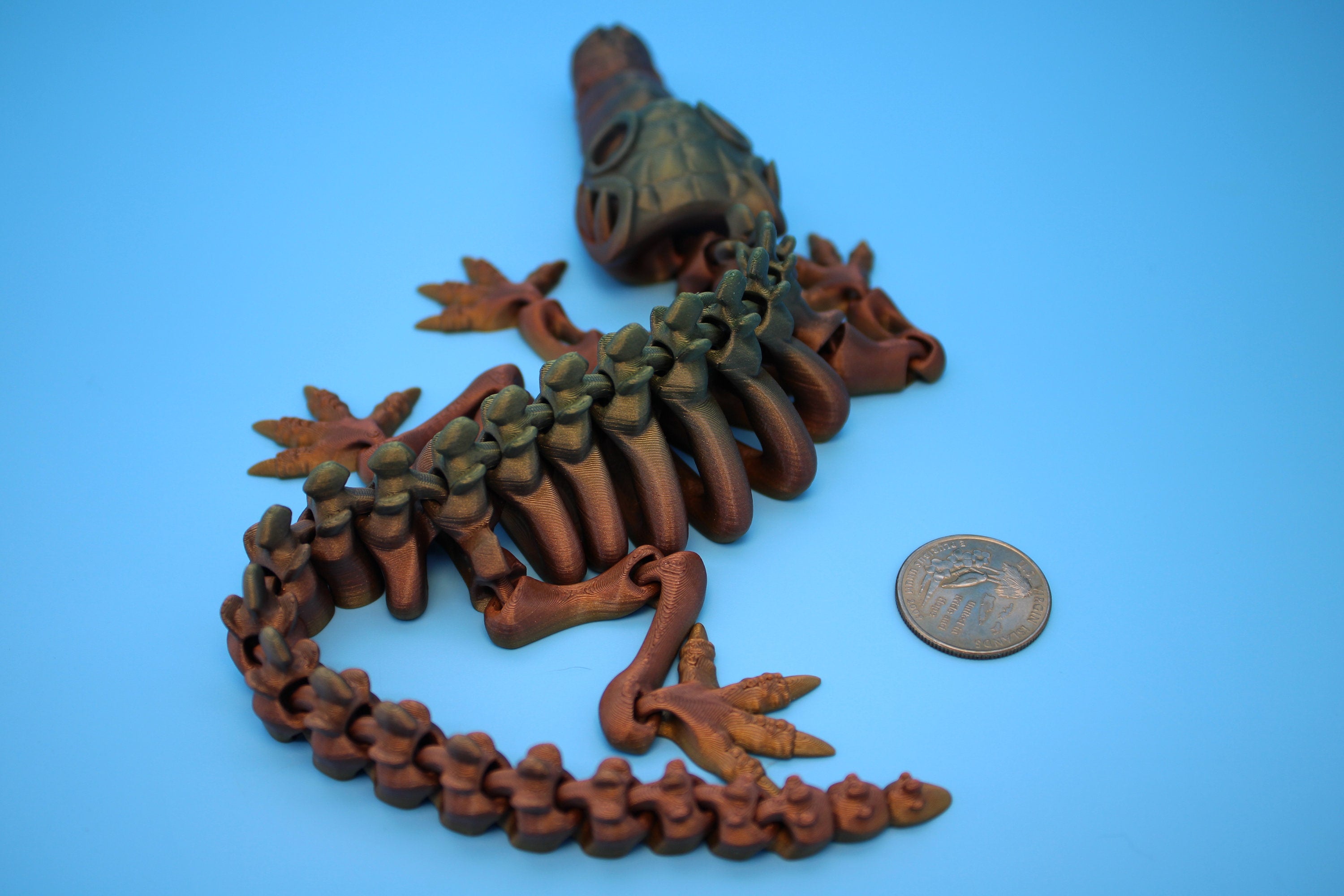 Crocodile | Cute Flexi Toy | Articulating Crocodile | 3D printed Unique Fidget | Desk Buddy | 13 in.