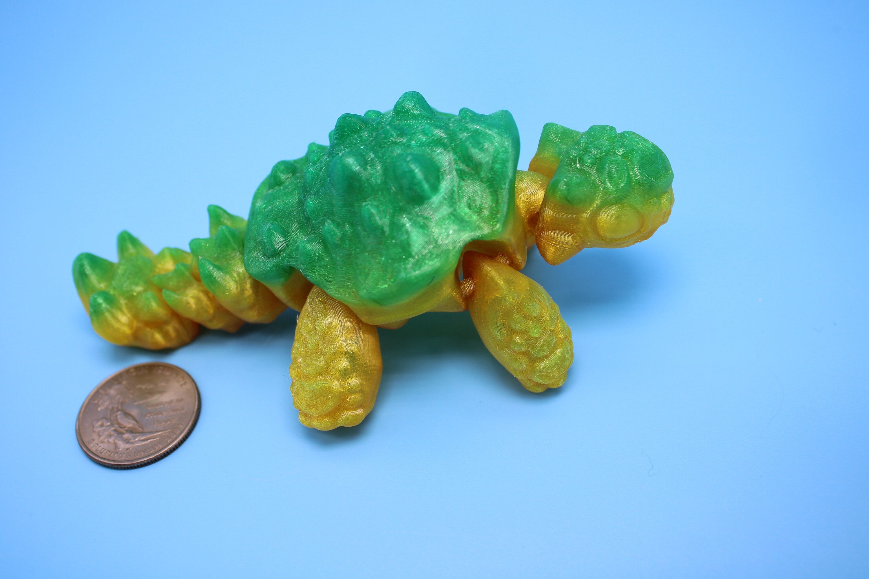 Flexible (TPU) | Miniature Baby Anky Dino | 3D Printed Cute Anky | Sensory Toy | Fidget Toy | Articulating Anky.