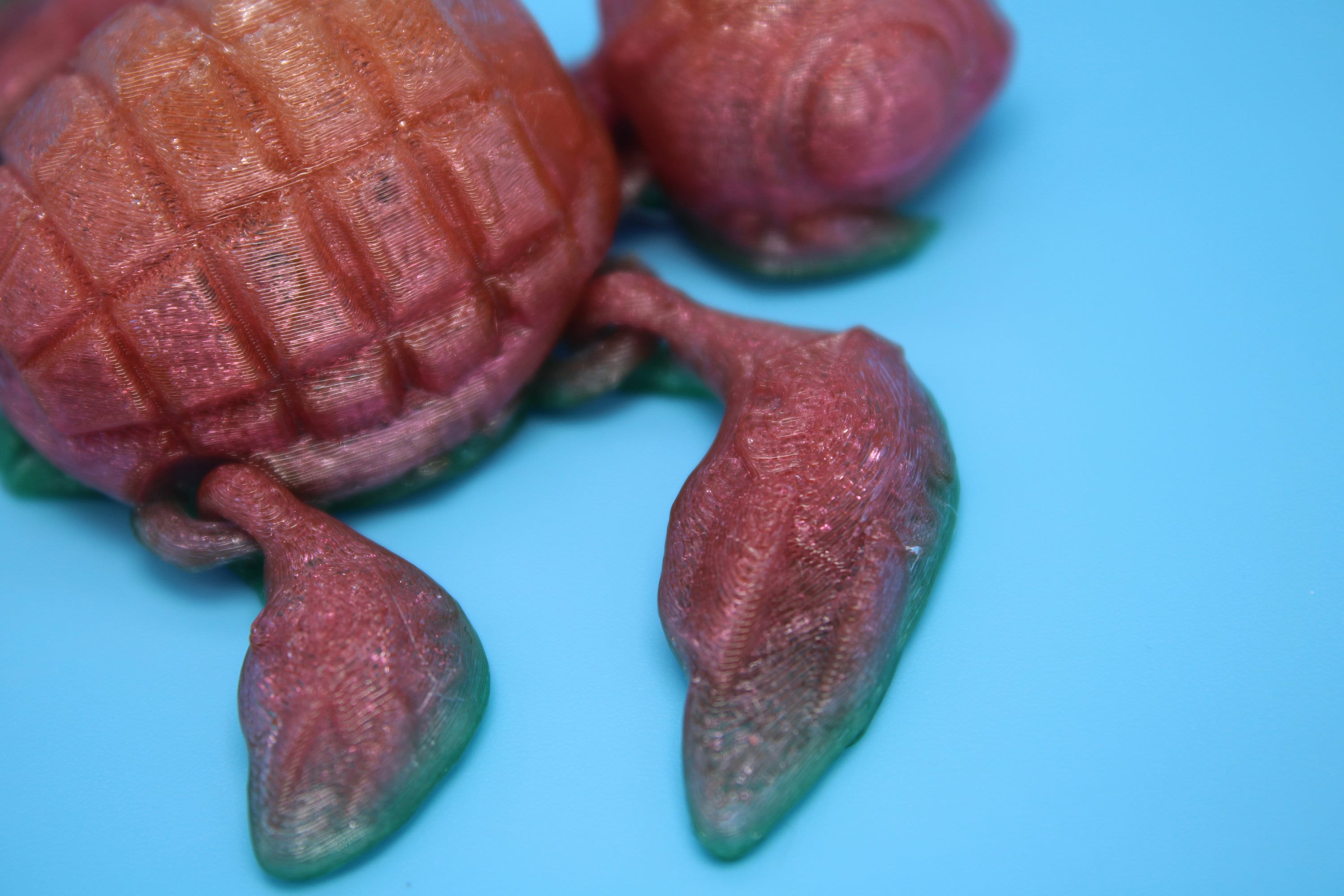 Flexible Grenade Turtle (Grenurtle) - Rainbow | 3D printed | Desk Toy | TPU
