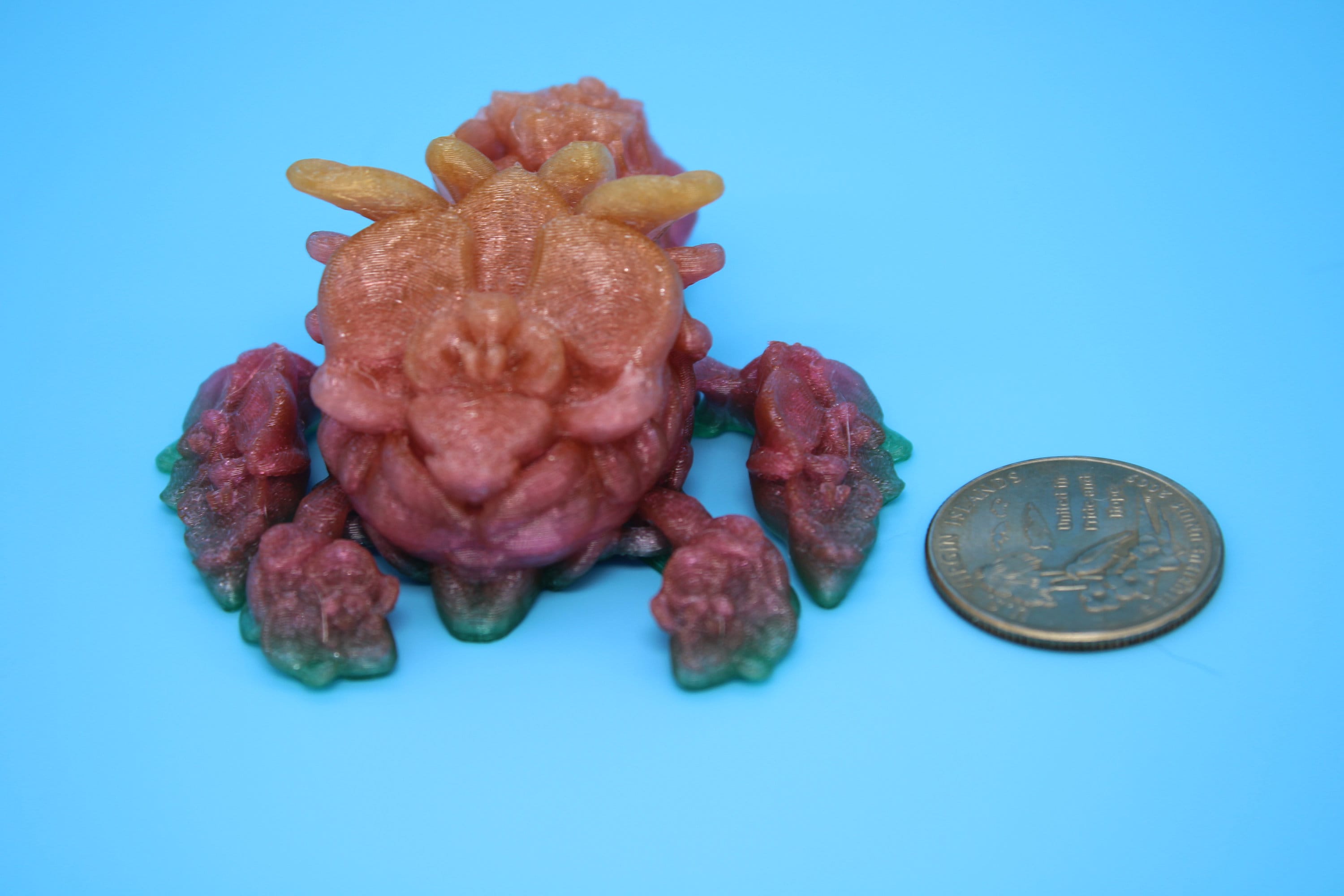 Orchid Turtle- Rainbow | Flexi | Fidget | Adult Fidget Toy | 2.75 in. | Rose Turtle Buddy.