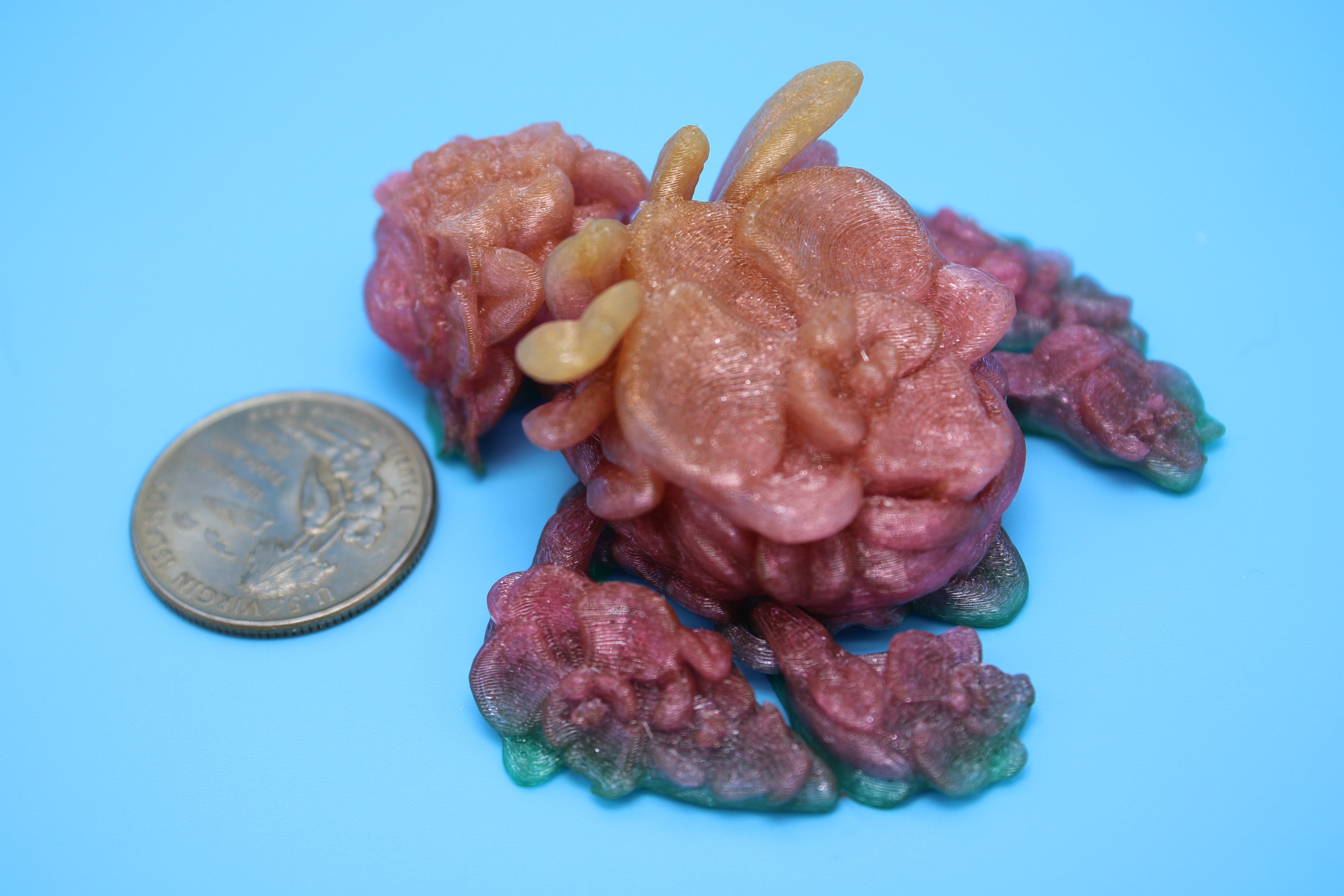 Orchid Turtle- Rainbow | Flexi | Fidget | Adult Fidget Toy | 2.75 in. | Rose Turtle Buddy.