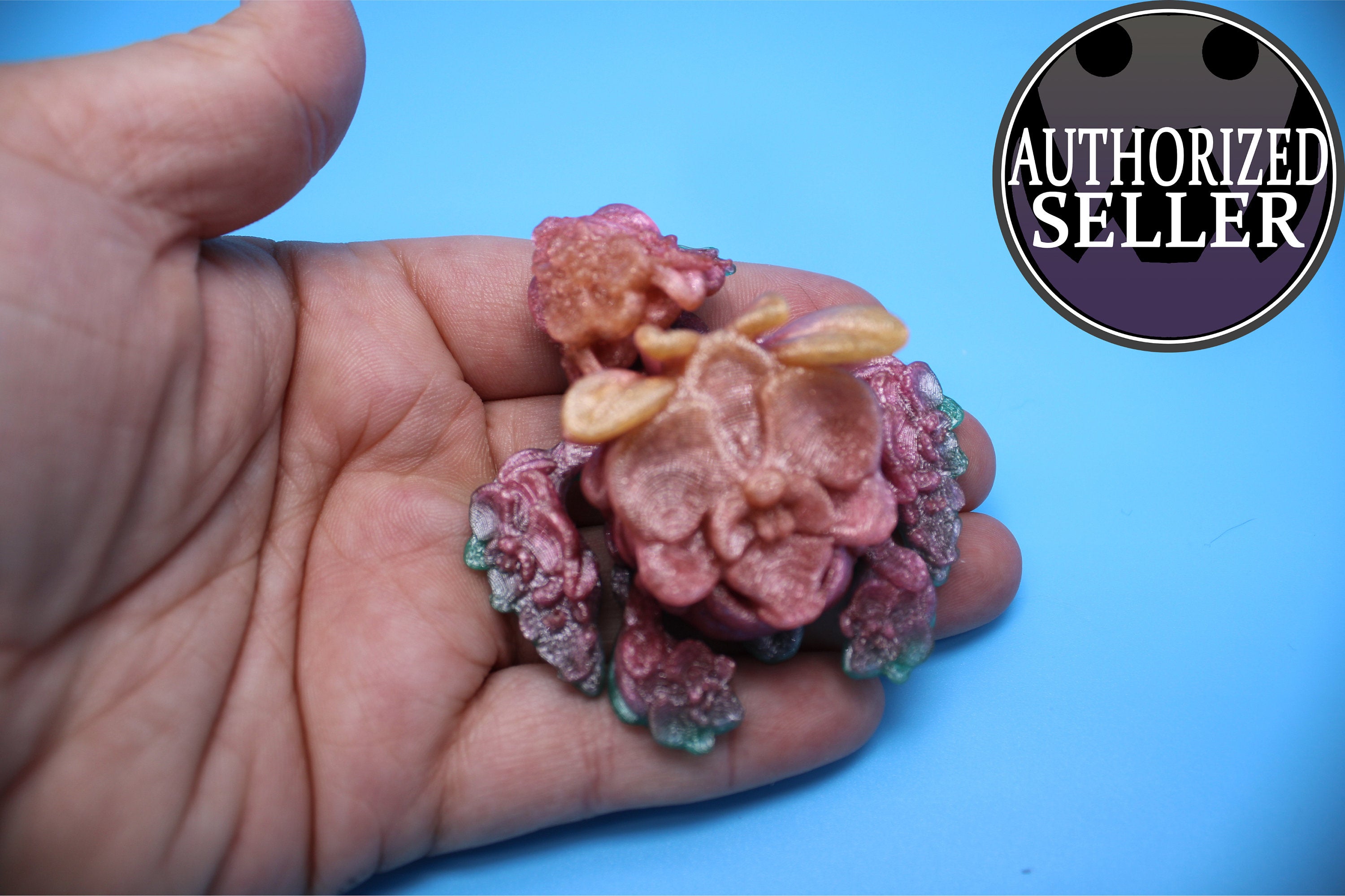 Orchid Turtle- Rainbow | Flexi | Fidget | Adult Fidget Toy | 2.75 in. | Rose Turtle Buddy.