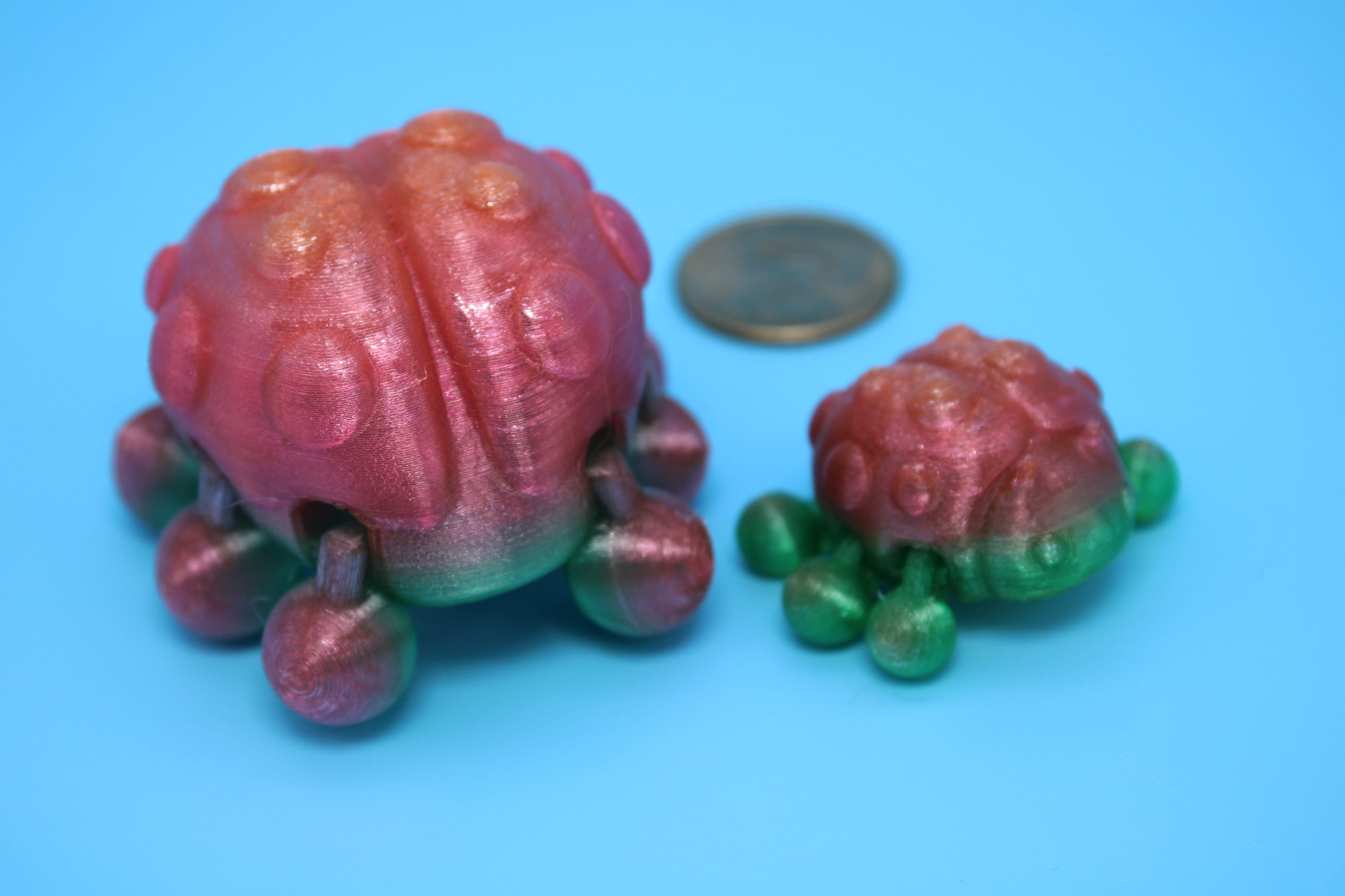 Flexible Ladybug Set | 3D Printed Cute Ladybug | 3 inches | Friendly Bug | Sensory Toy | Fidget Toy | Articulating Ladybug | (TPU)