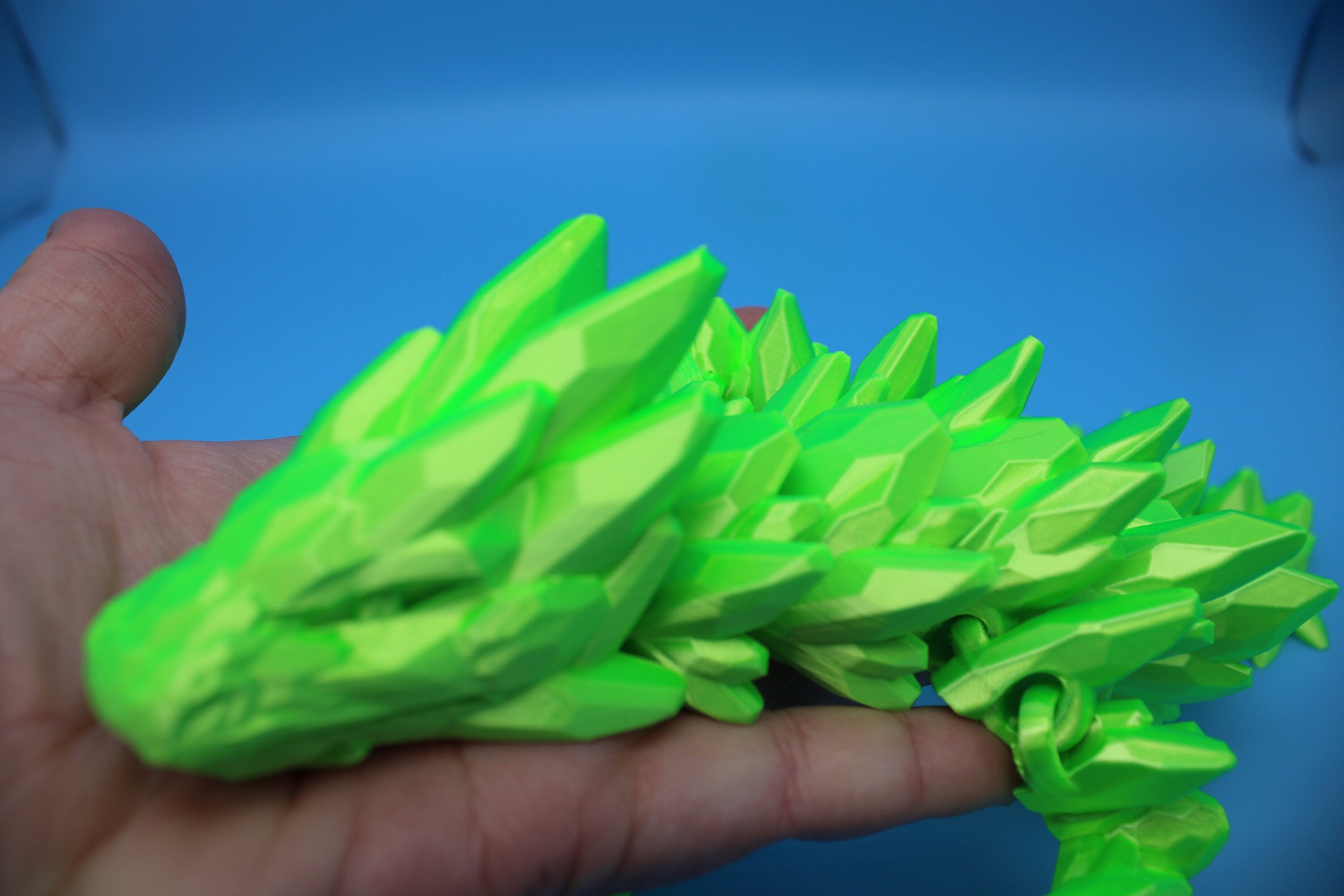 Gem Dragon | Green | 3D Printed Dragon | Flexi Toy | Fidget Toy | 26 inches!