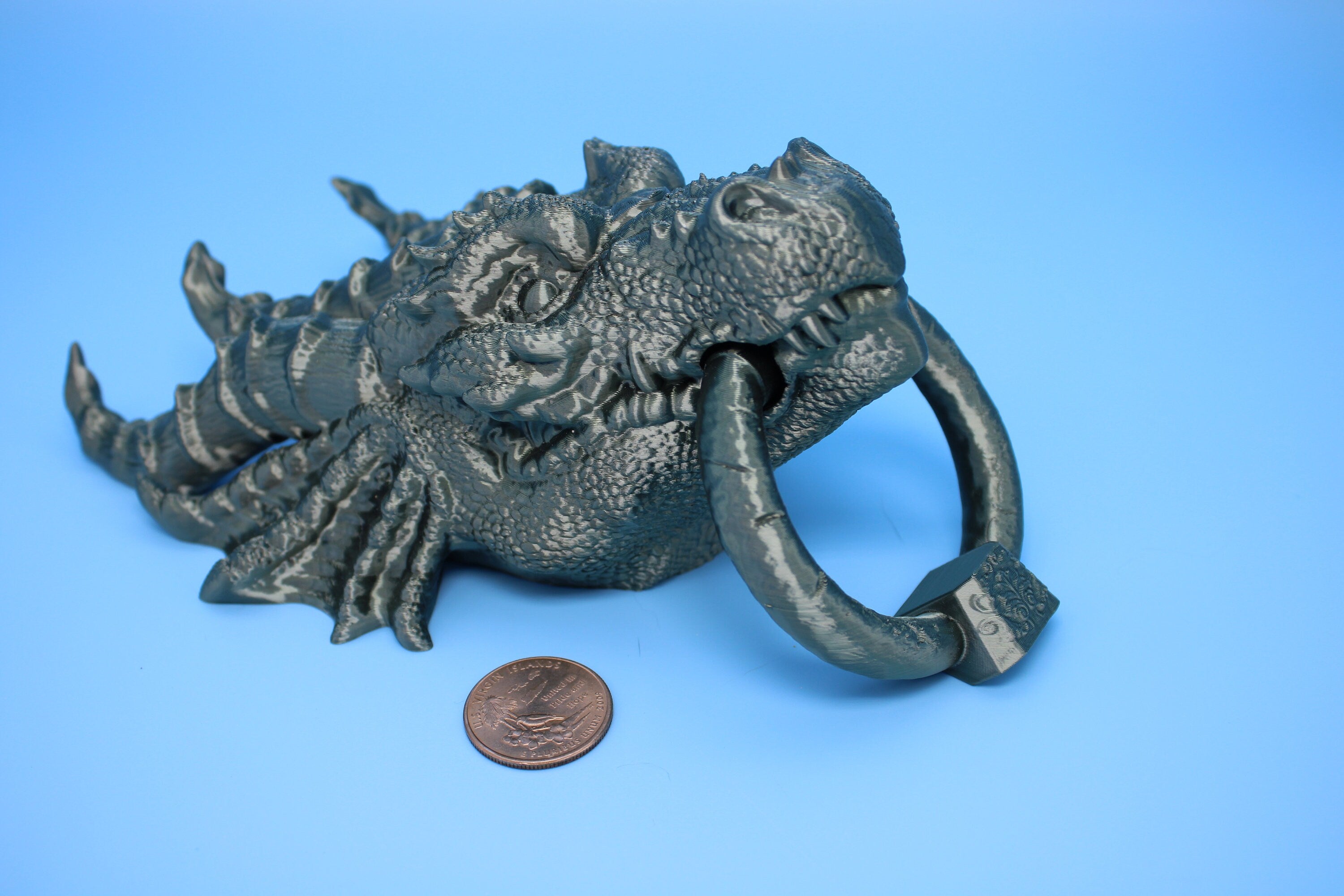 Dragon Head- Door Knocker | 3D Printed | Unique Dragon knocker with moving knocker