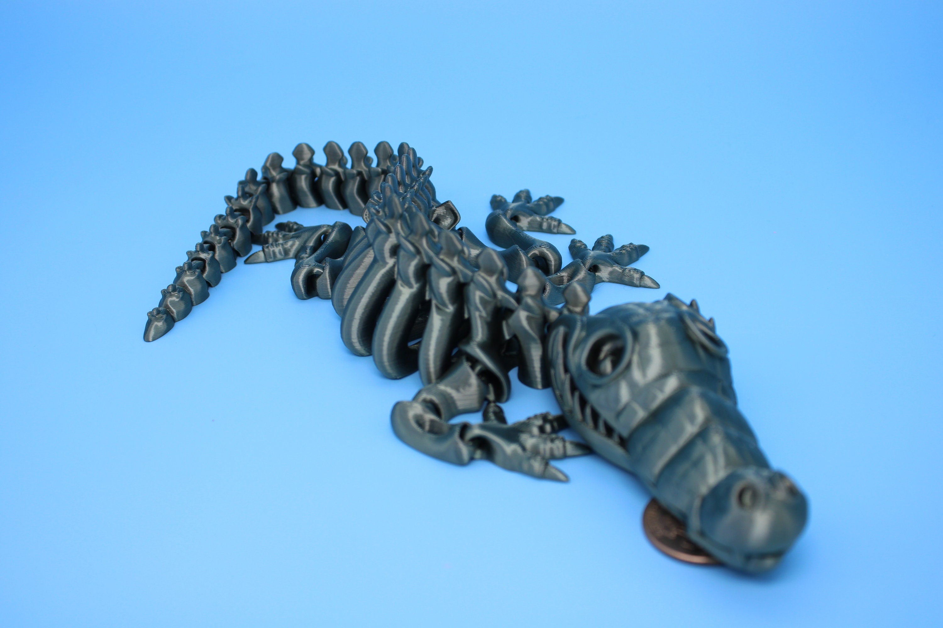 Crocodile | Cute Flexi Toy | Articulating Crocodile | 3D printed Unique Fidget | Desk Buddy | 13 in.