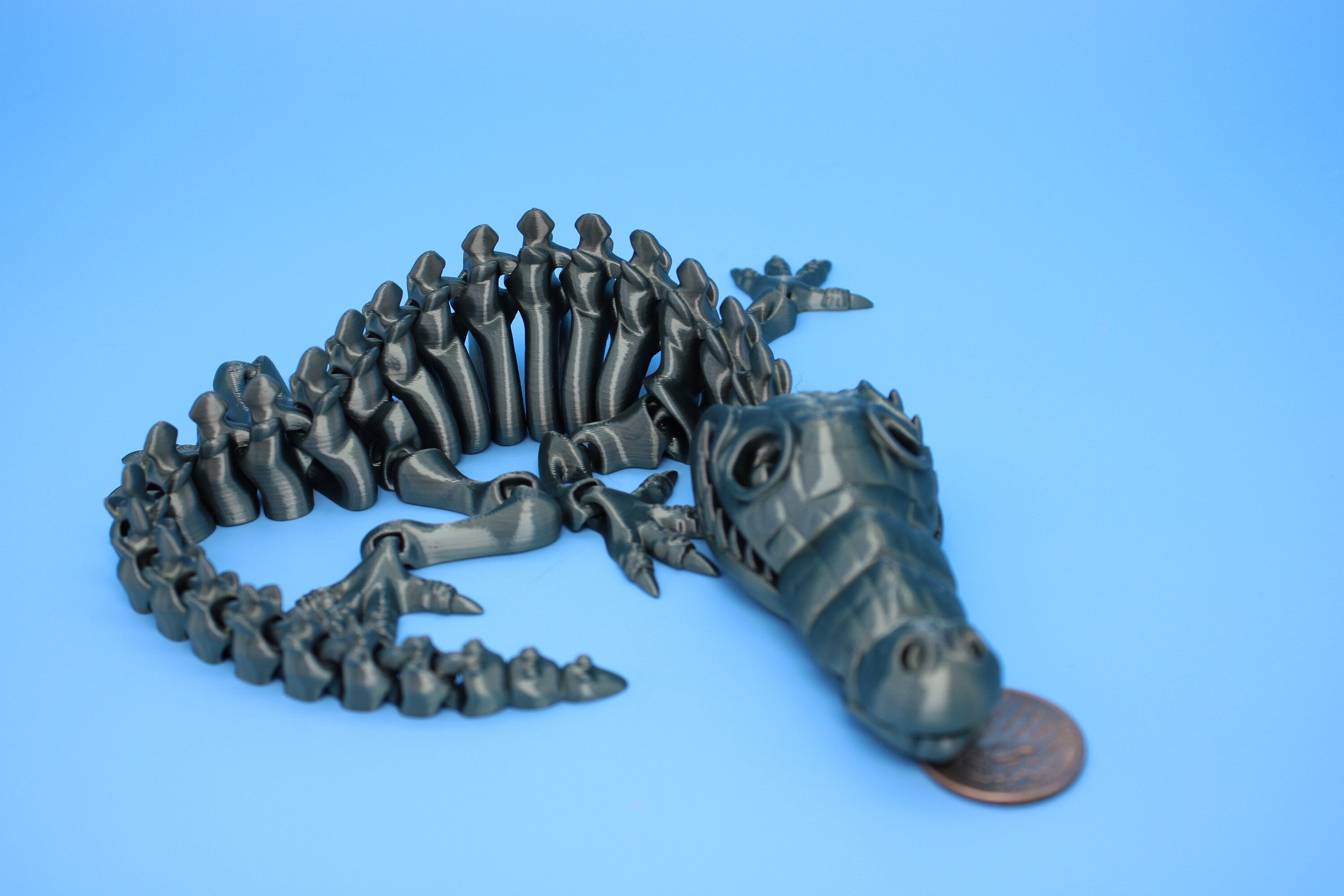 Crocodile | Cute Flexi Toy | Articulating Crocodile | 3D printed Unique Fidget | Desk Buddy | 13 in.