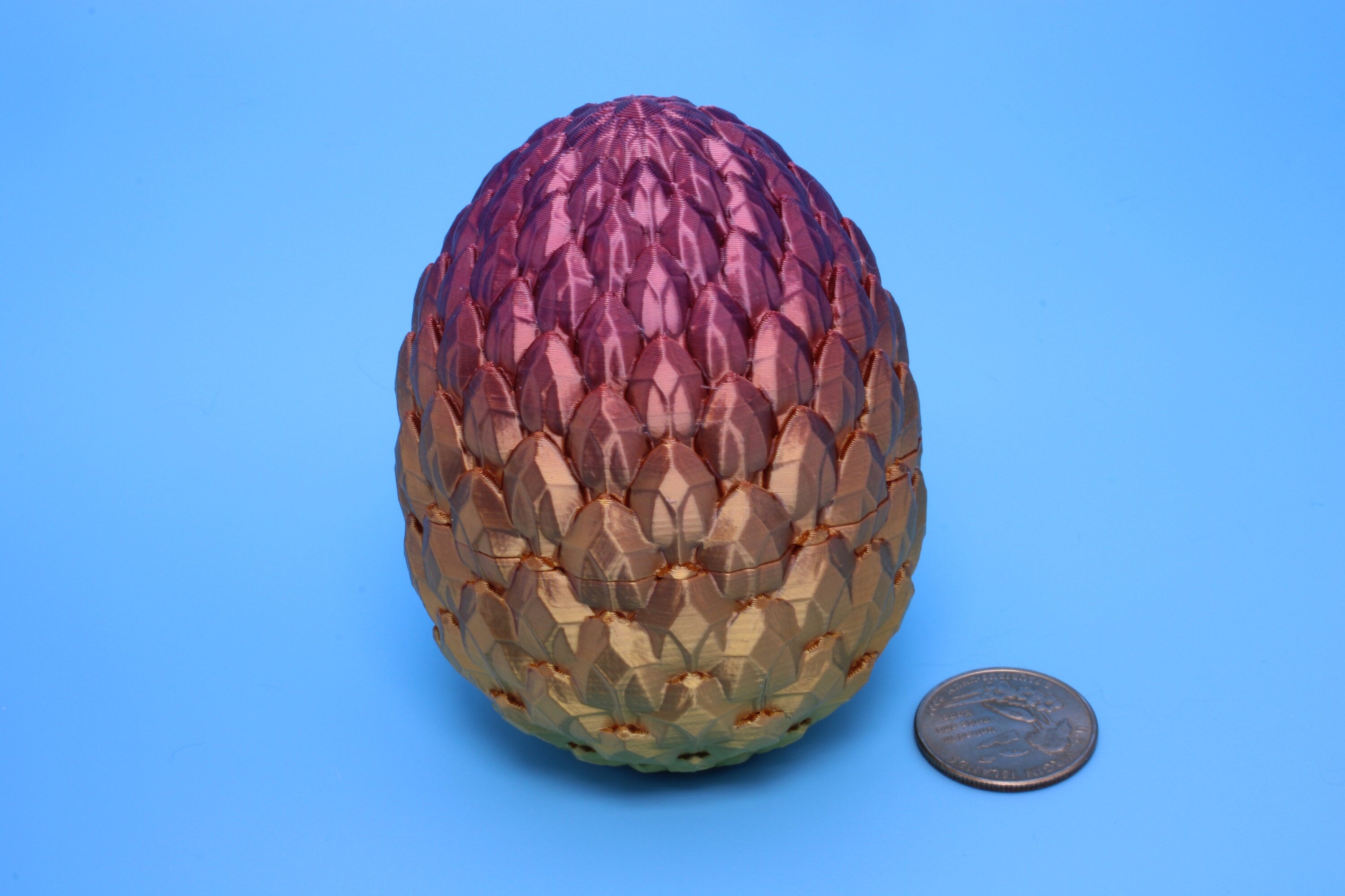 Dragon Scale Egg- Small | 3D Printed | Dragon Egg Storage! | 3.5 in. | Dragon Dice Box | Decorative Egg.