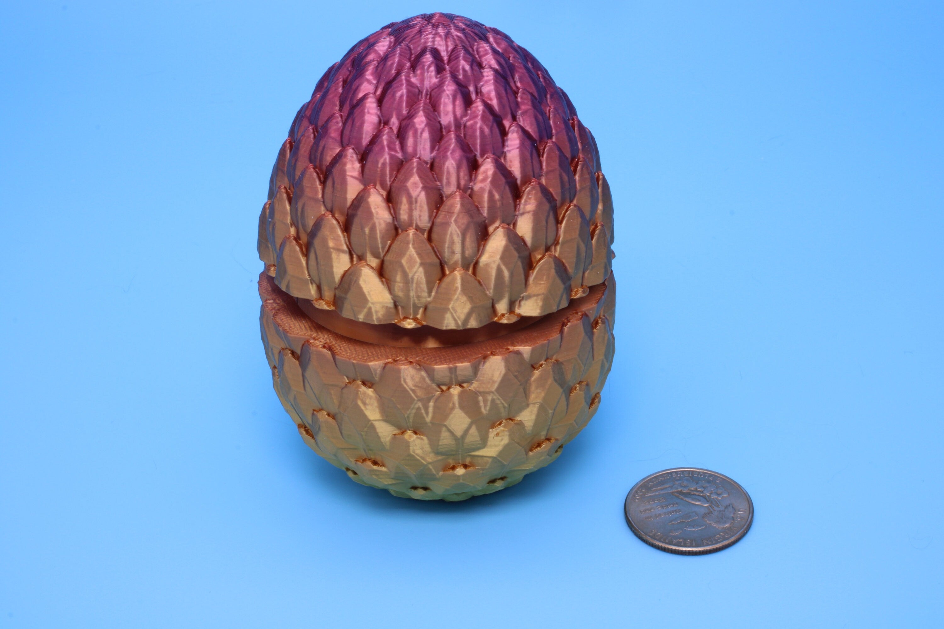 Dragon Scale Egg- Small | 3D Printed | Dragon Egg Storage! | 3.5 in. | Dragon Dice Box | Decorative Egg.