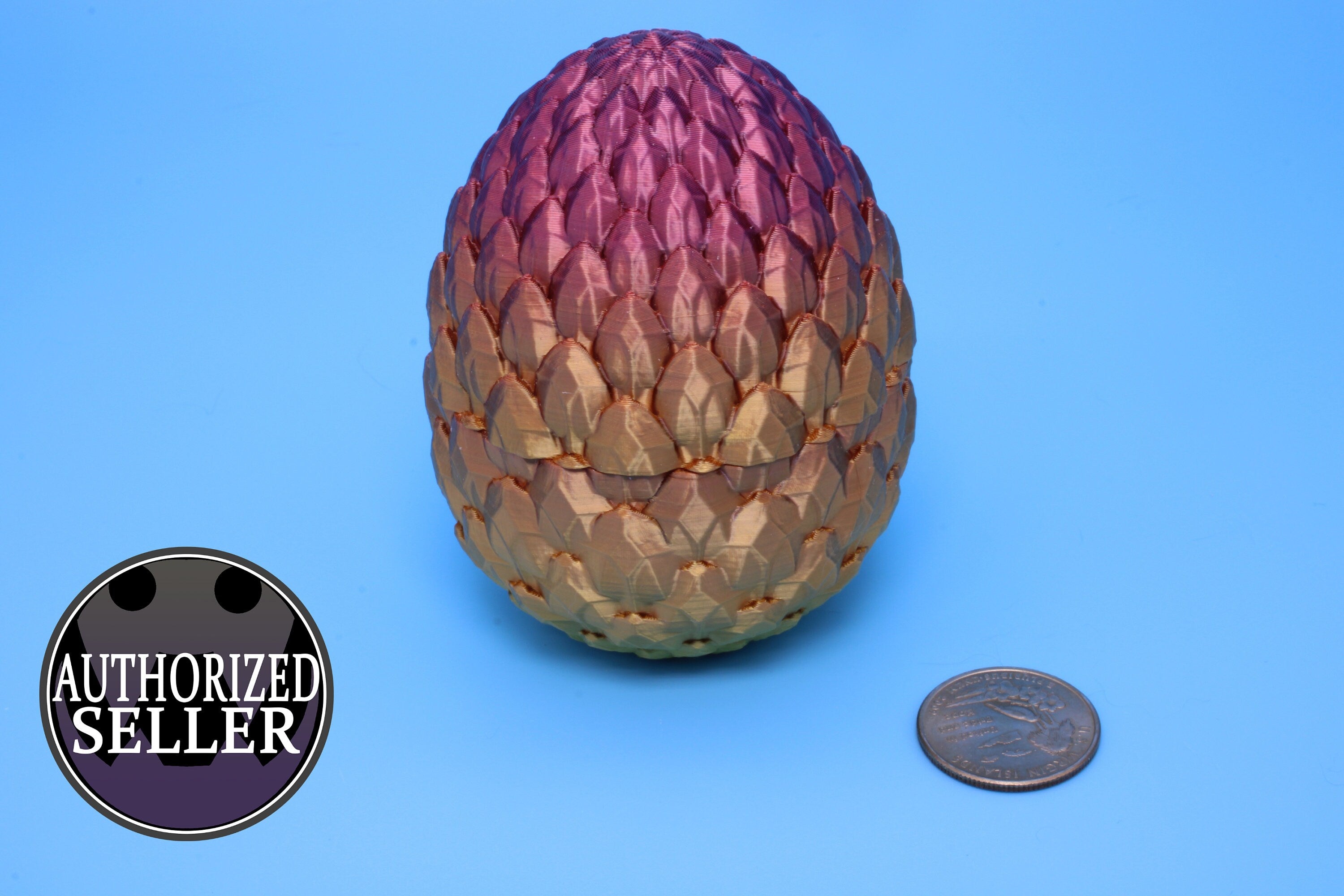 Dragon Scale Egg- Small | 3D Printed | Dragon Egg Storage! | 3.5 in. | Dragon Dice Box | Decorative Egg.