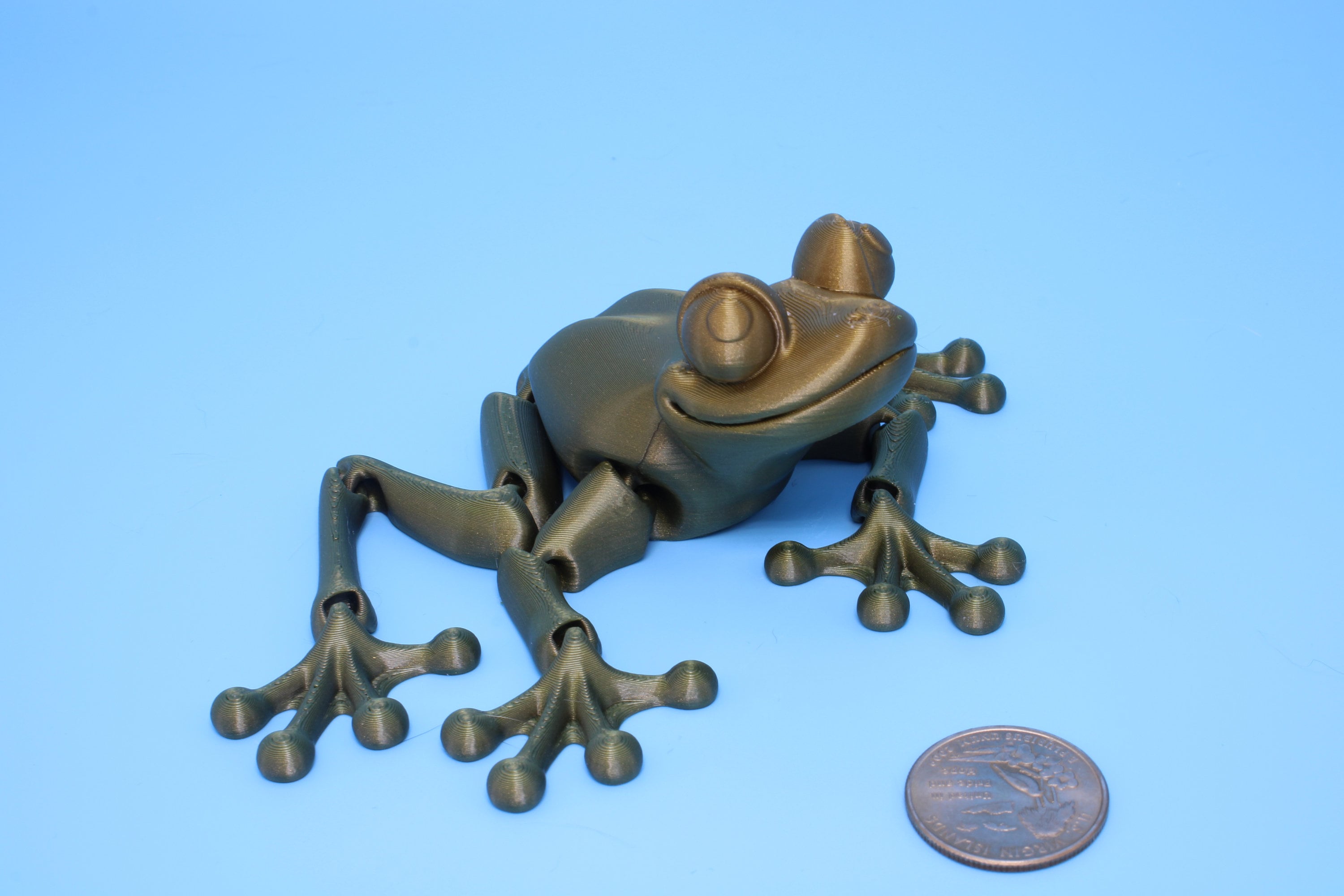 Frog | Cute Flexi Toy | Articulating Frog | 3D printed Unique Fidget | Desk Buddy | Sensory Toy | Stim Toy | Small Flexi Toy.