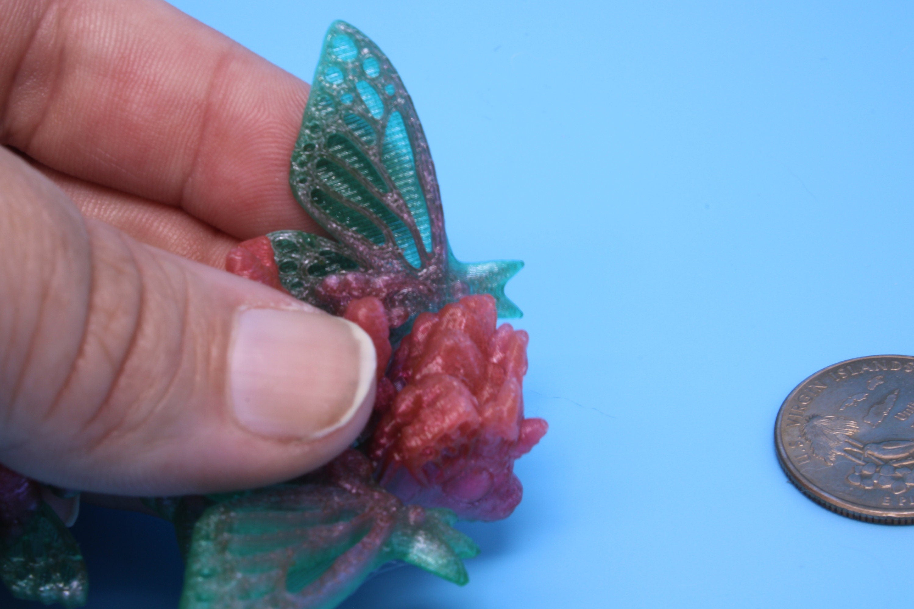 Butterfly Wyvern | Flexible (TPU) | Miniature | 3D Printed | Wyvern Dragon | 3.25 in. | Dragon Toy | Fidget Toy | Flexi Dragon
