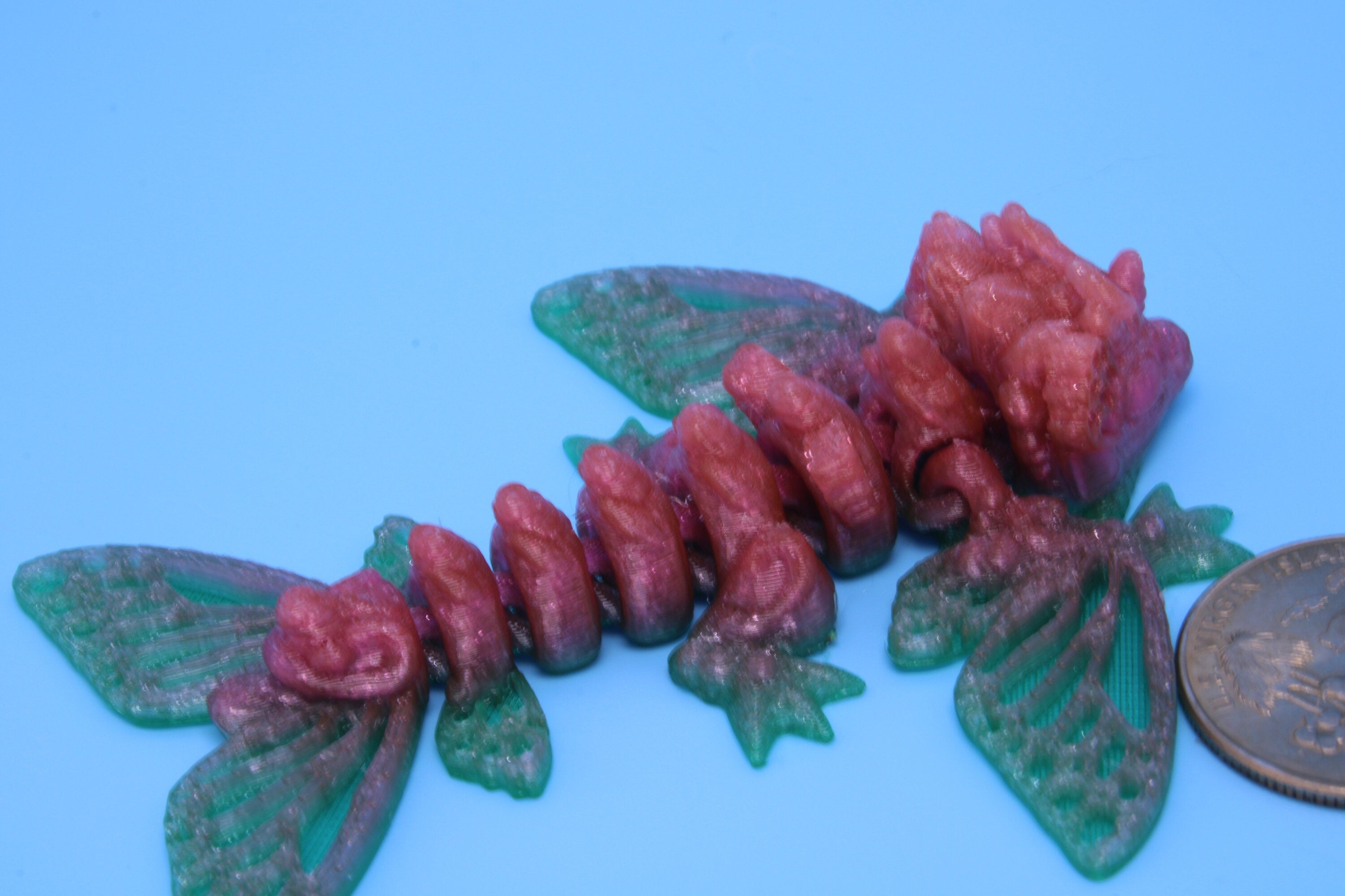 Butterfly Wyvern | Flexible (TPU) | Miniature | 3D Printed | Wyvern Dragon | 3.25 in. | Dragon Toy | Fidget Toy | Flexi Dragon