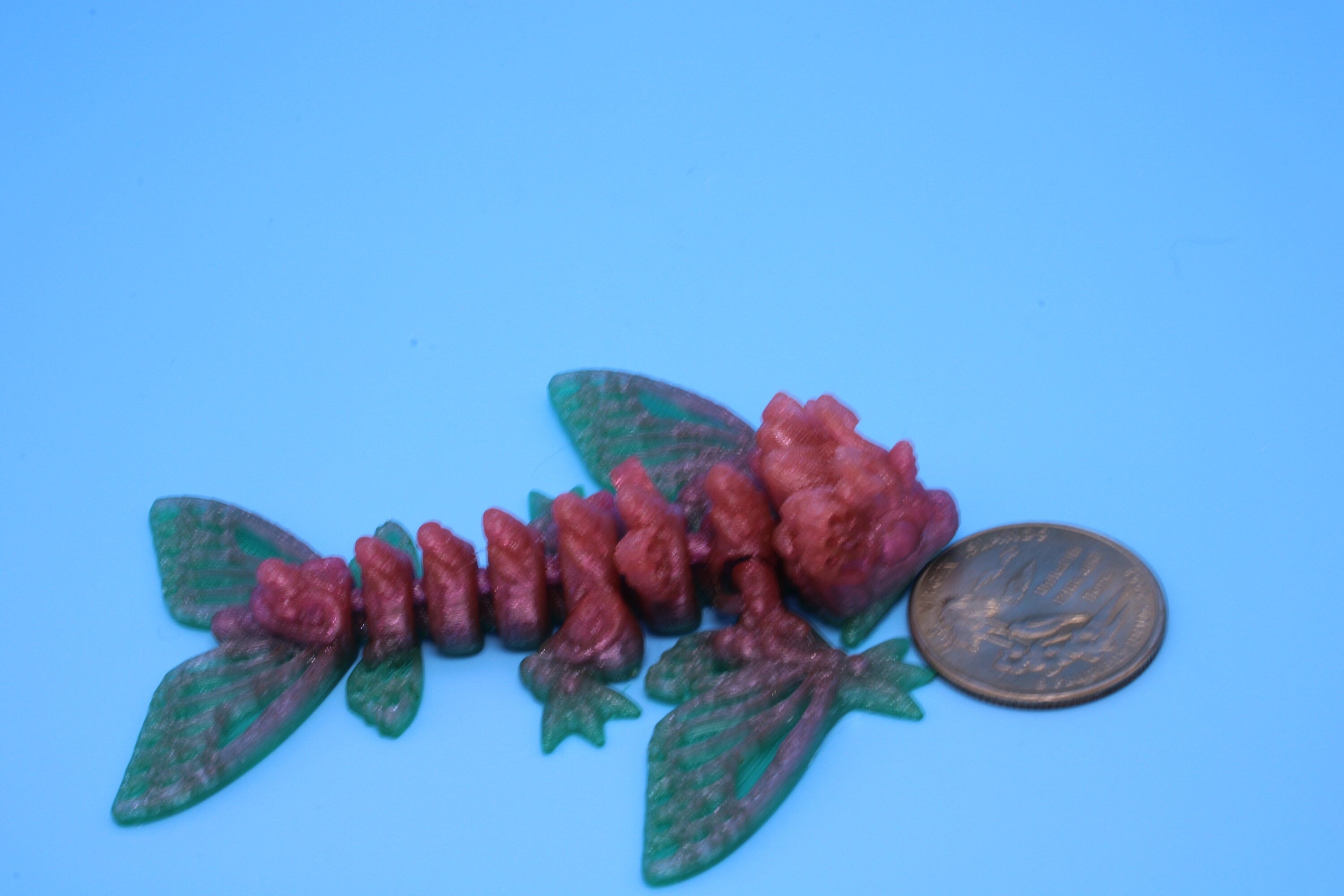 Butterfly Wyvern | Flexible (TPU) | Miniature | 3D Printed | Wyvern Dragon | 3.25 in. | Dragon Toy | Fidget Toy | Flexi Dragon