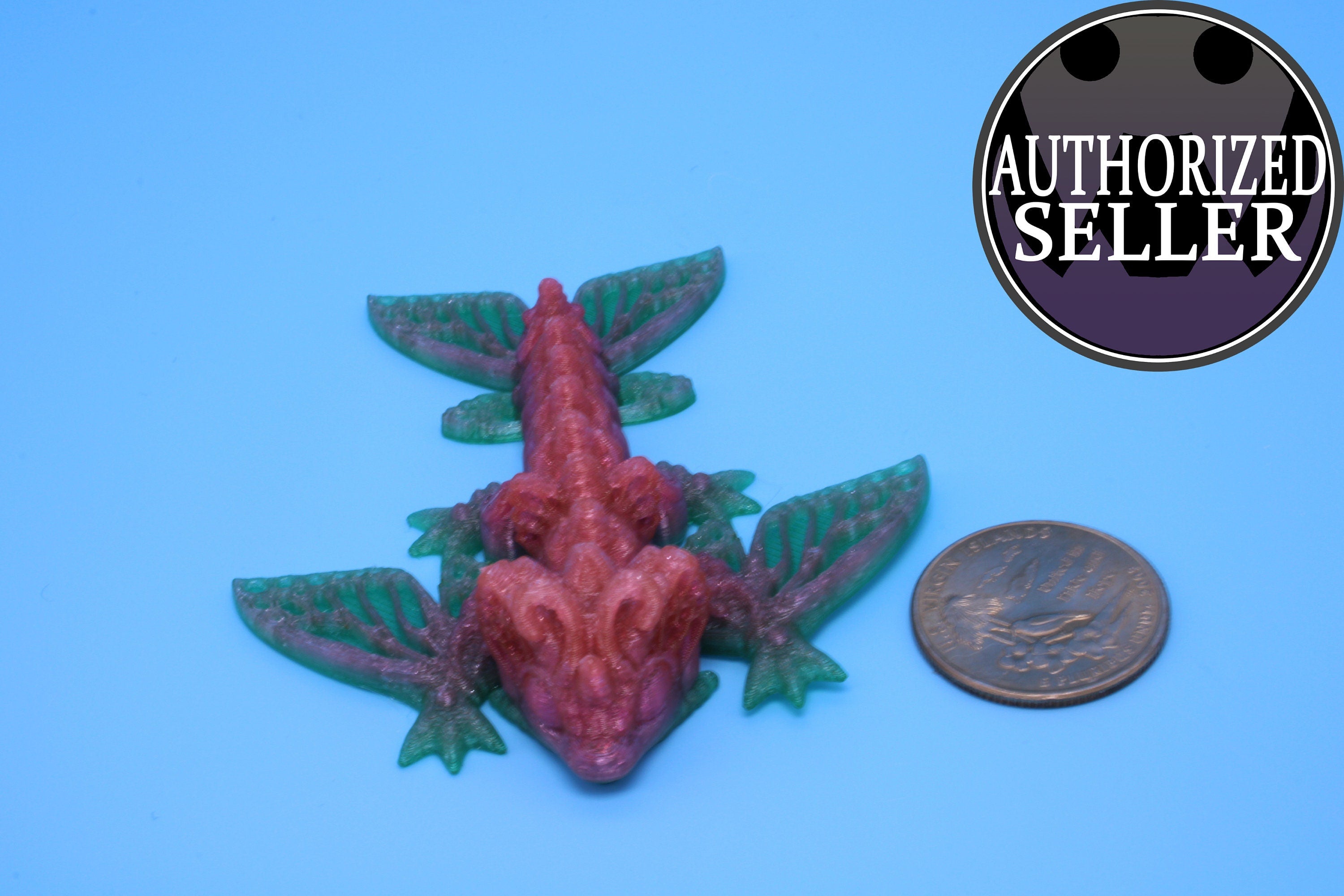 Butterfly Wyvern | Flexible (TPU) | Miniature | 3D Printed | Wyvern Dragon | 3.25 in. | Dragon Toy | Fidget Toy | Flexi Dragon