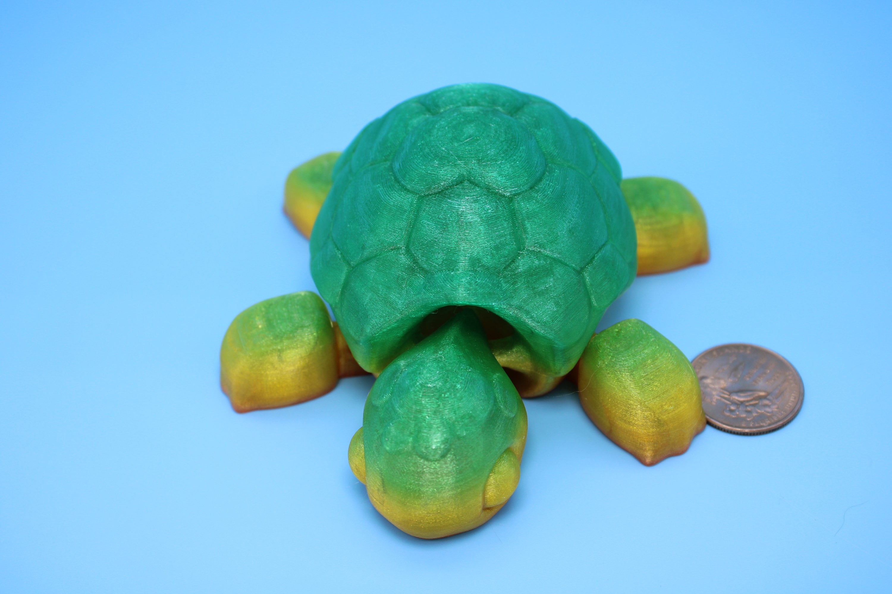 Turtle | Flexible (TPU) | 3D Printed Cute Turtle with Heart on Shell | Sensory Toy | Fidget Toy | Articulating Turtle.