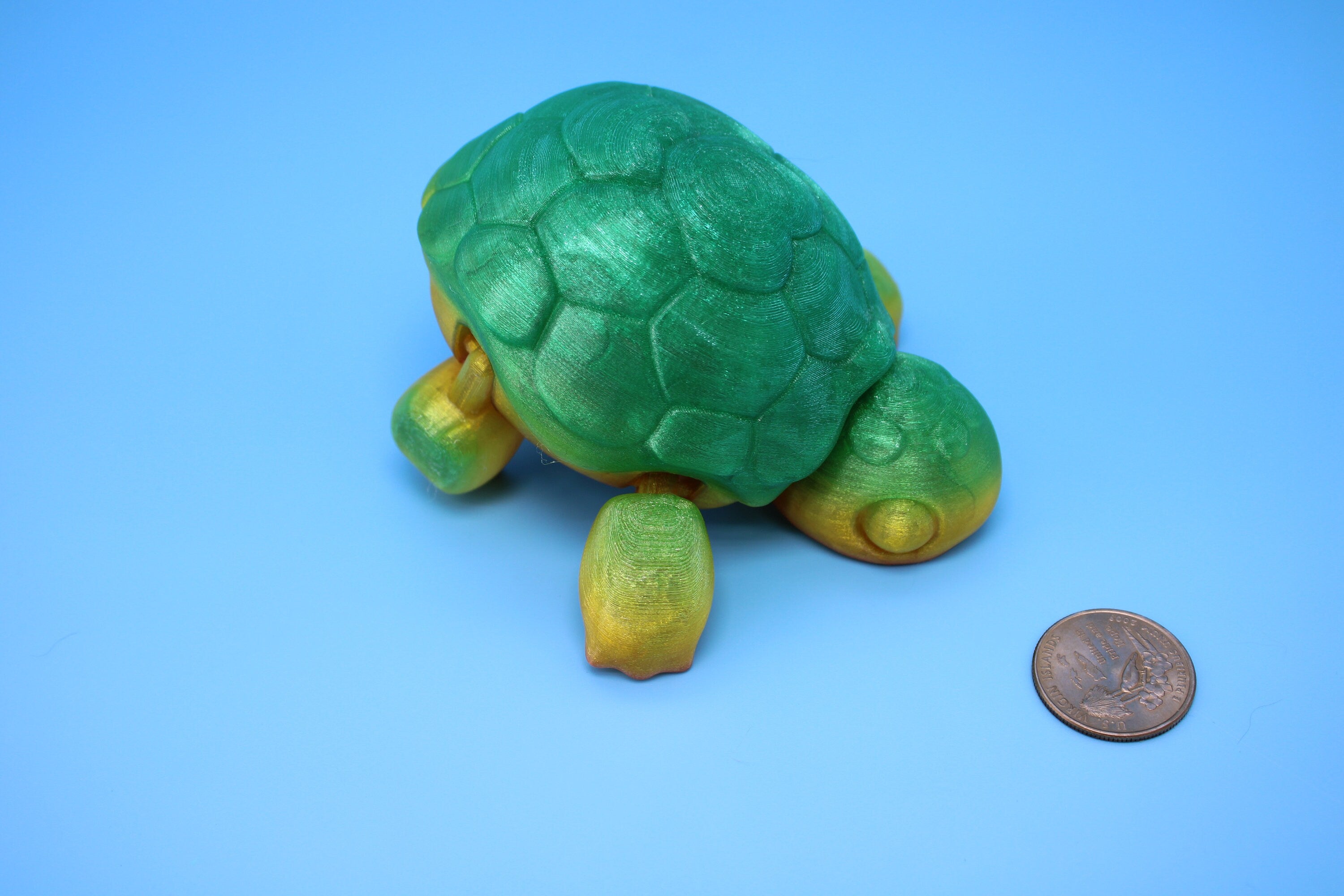 Turtle | Flexible (TPU) | 3D Printed Cute Turtle with Heart on Shell | Sensory Toy | Fidget Toy | Articulating Turtle.