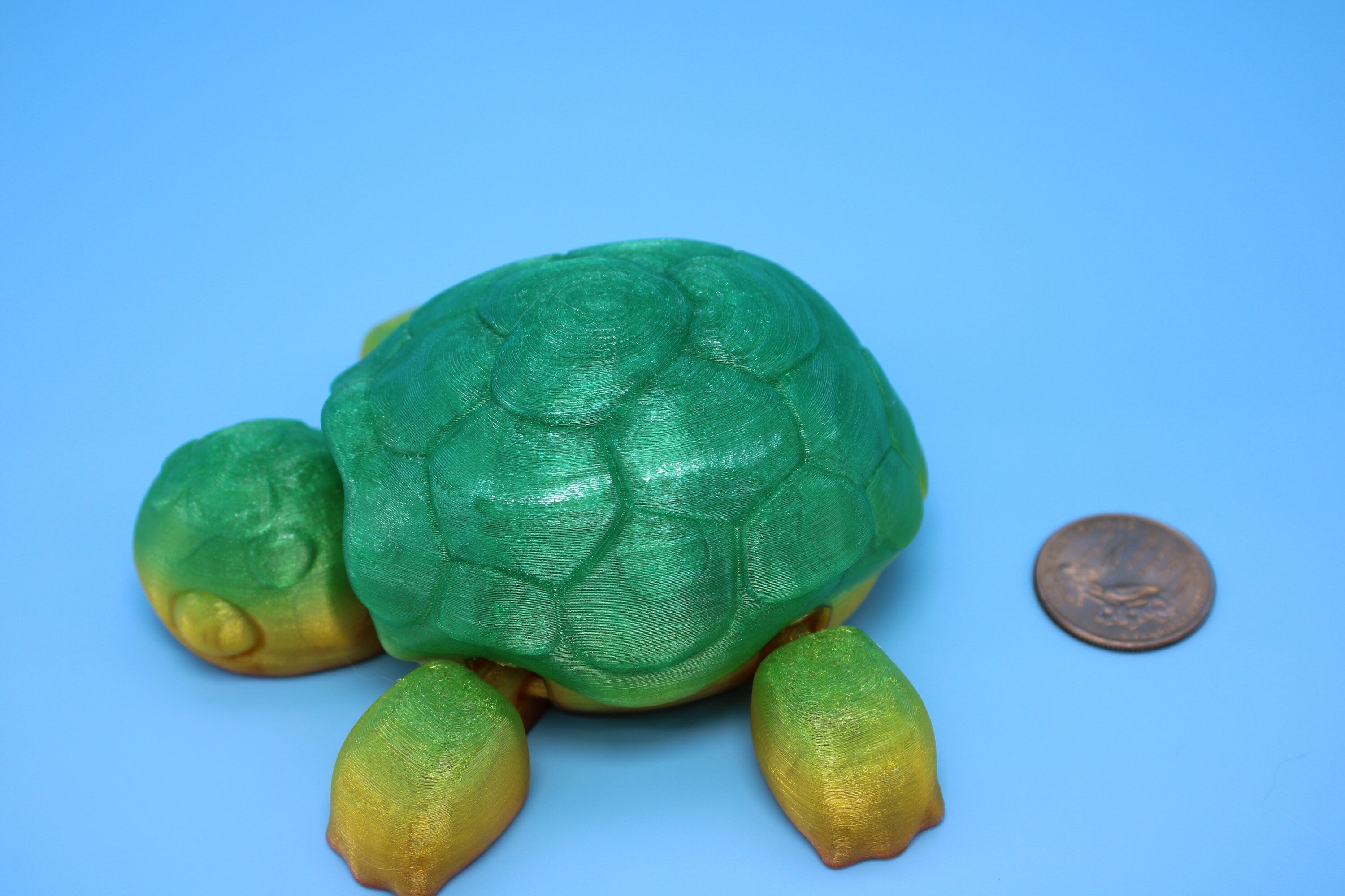 Turtle | Flexible (TPU) | 3D Printed Cute Turtle with Heart on Shell | Sensory Toy | Fidget Toy | Articulating Turtle.