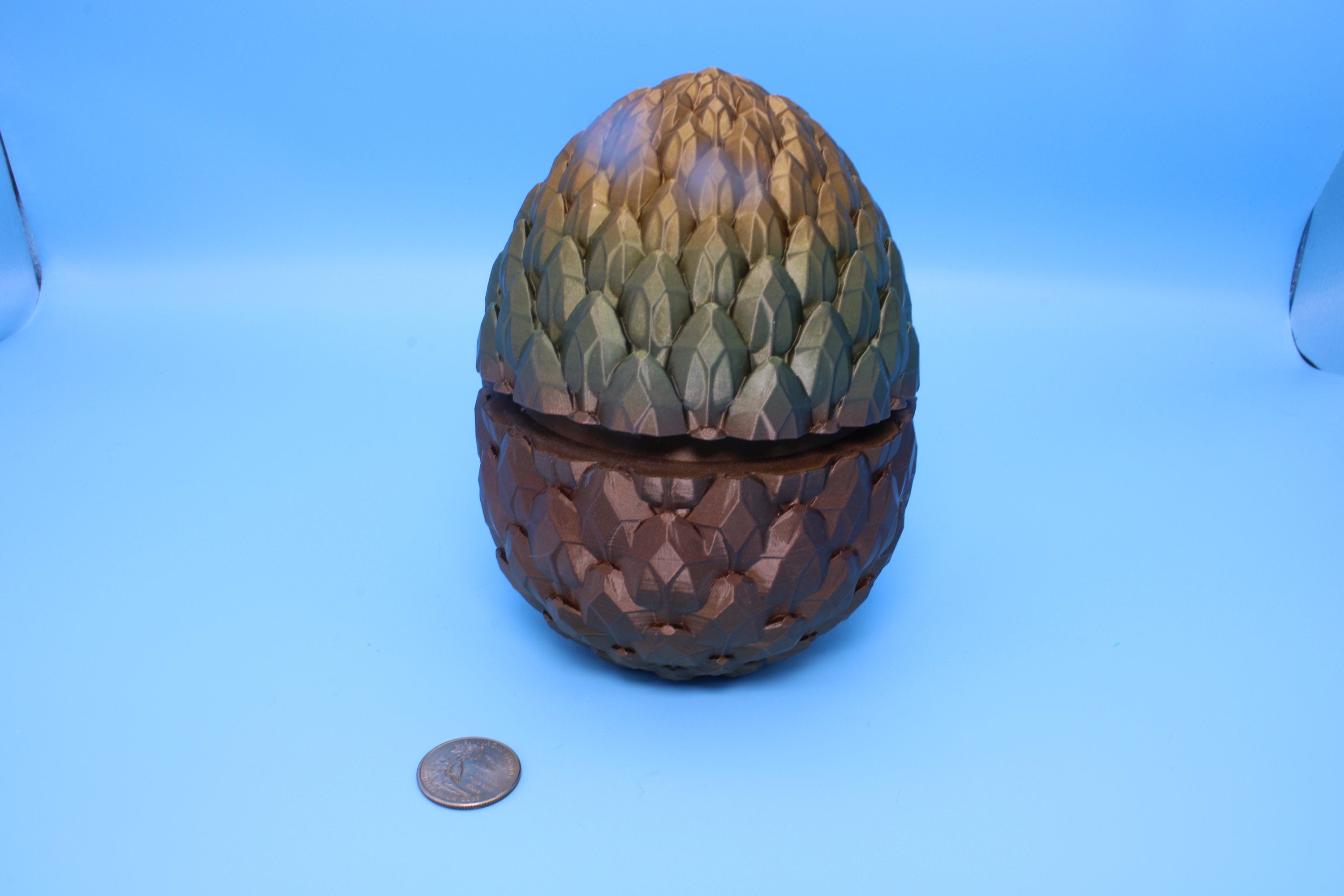 Dragon Scale Egg- Brown | 3D printed | Dragon Egg Storage! | 6 in. Dragon Scale Egg | Gift. Decorative Egg