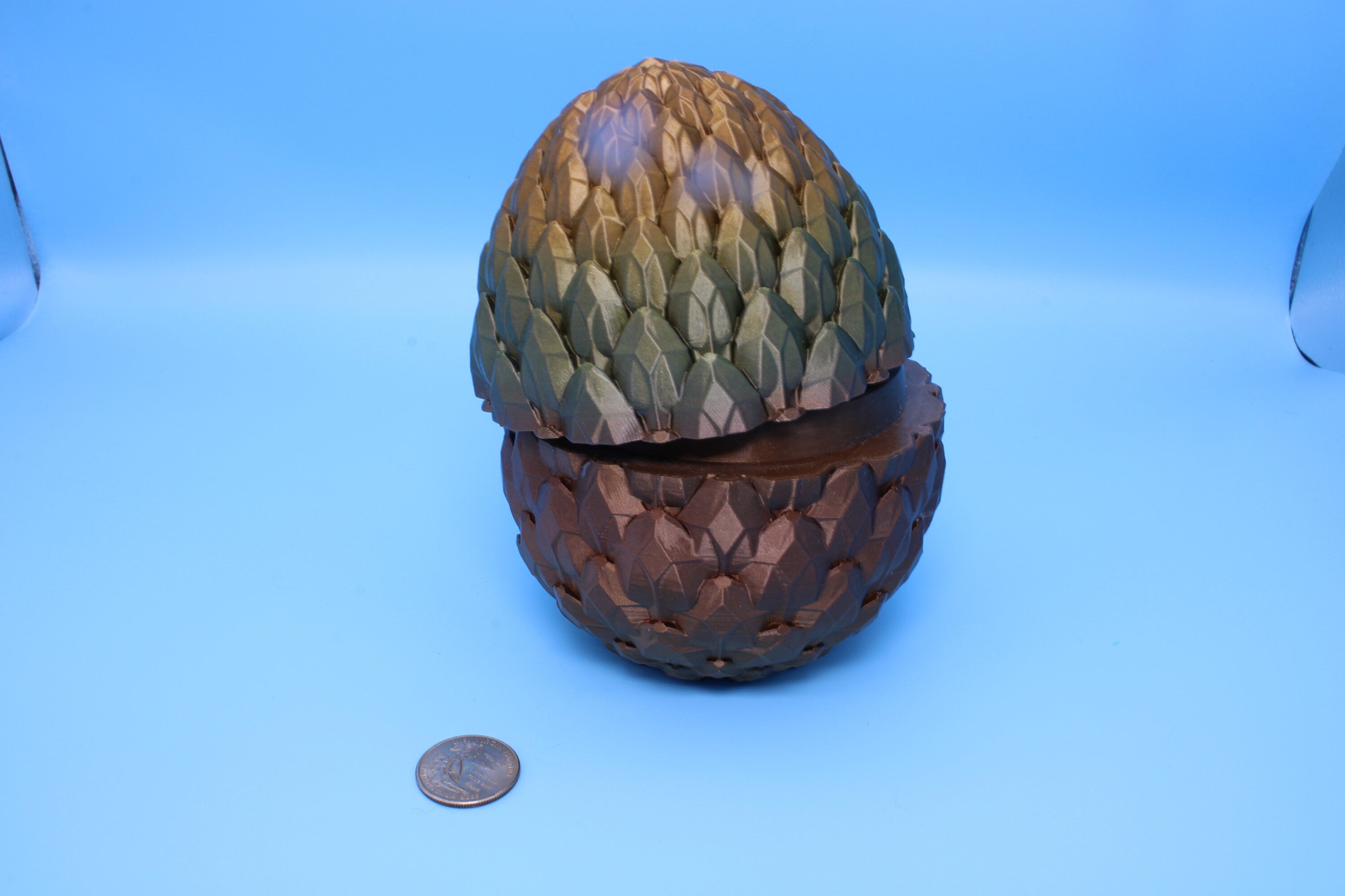 Dragon Scale Egg- Brown | 3D printed | Dragon Egg Storage! | 6 in. Dragon Scale Egg | Gift. Decorative Egg