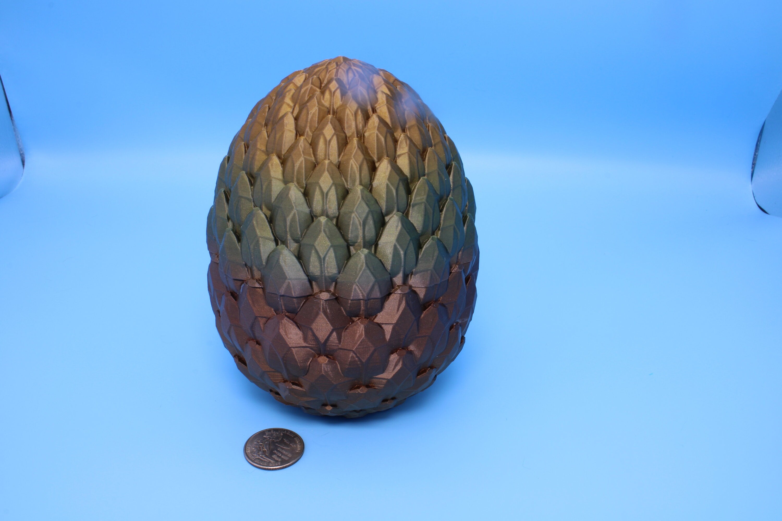 Dragon Scale Egg- Brown | 3D printed | Dragon Egg Storage! | 6 in. Dragon Scale Egg | Gift. Decorative Egg