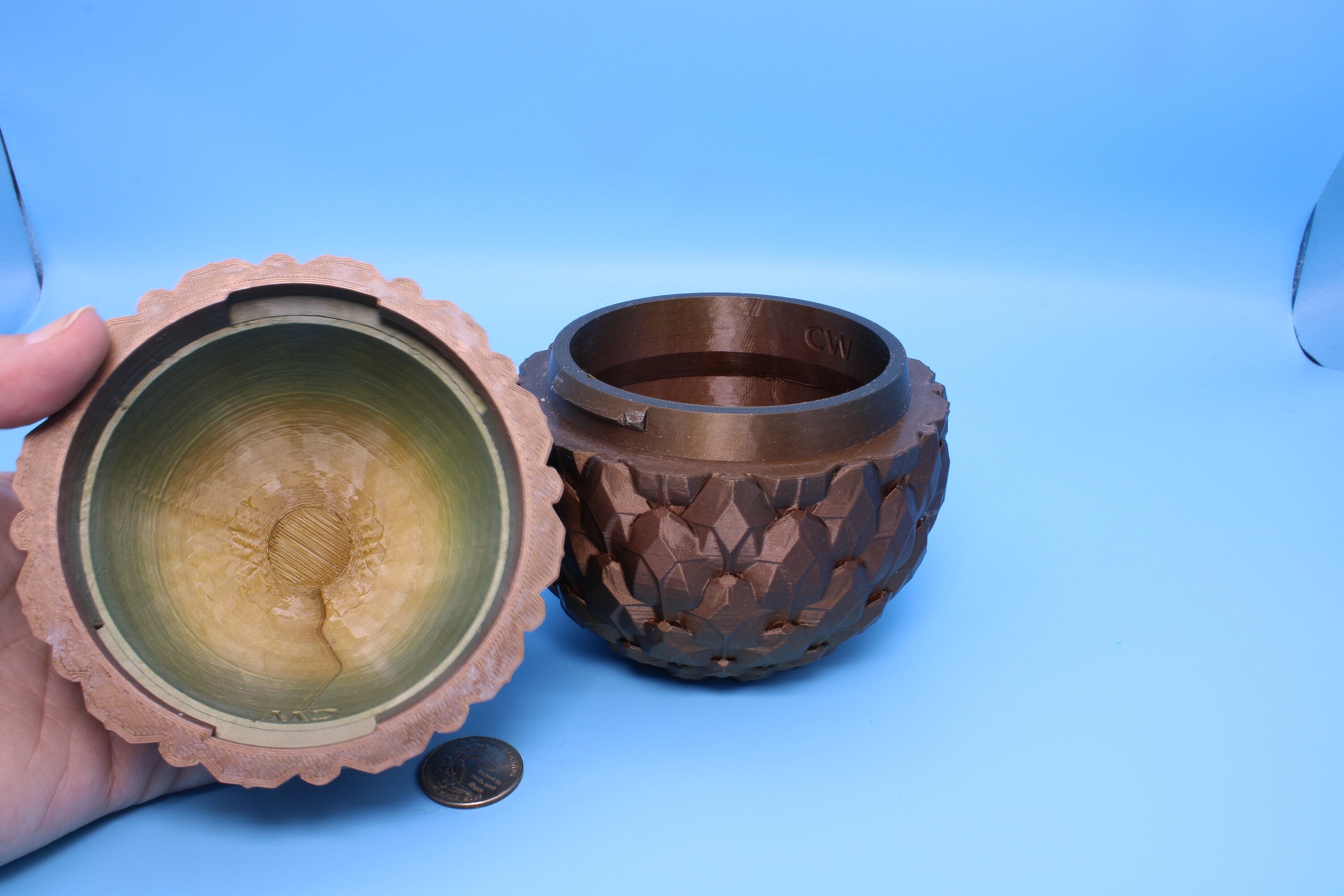 Dragon Scale Egg- Brown | 3D printed | Dragon Egg Storage! | 6 in. Dragon Scale Egg | Gift. Decorative Egg