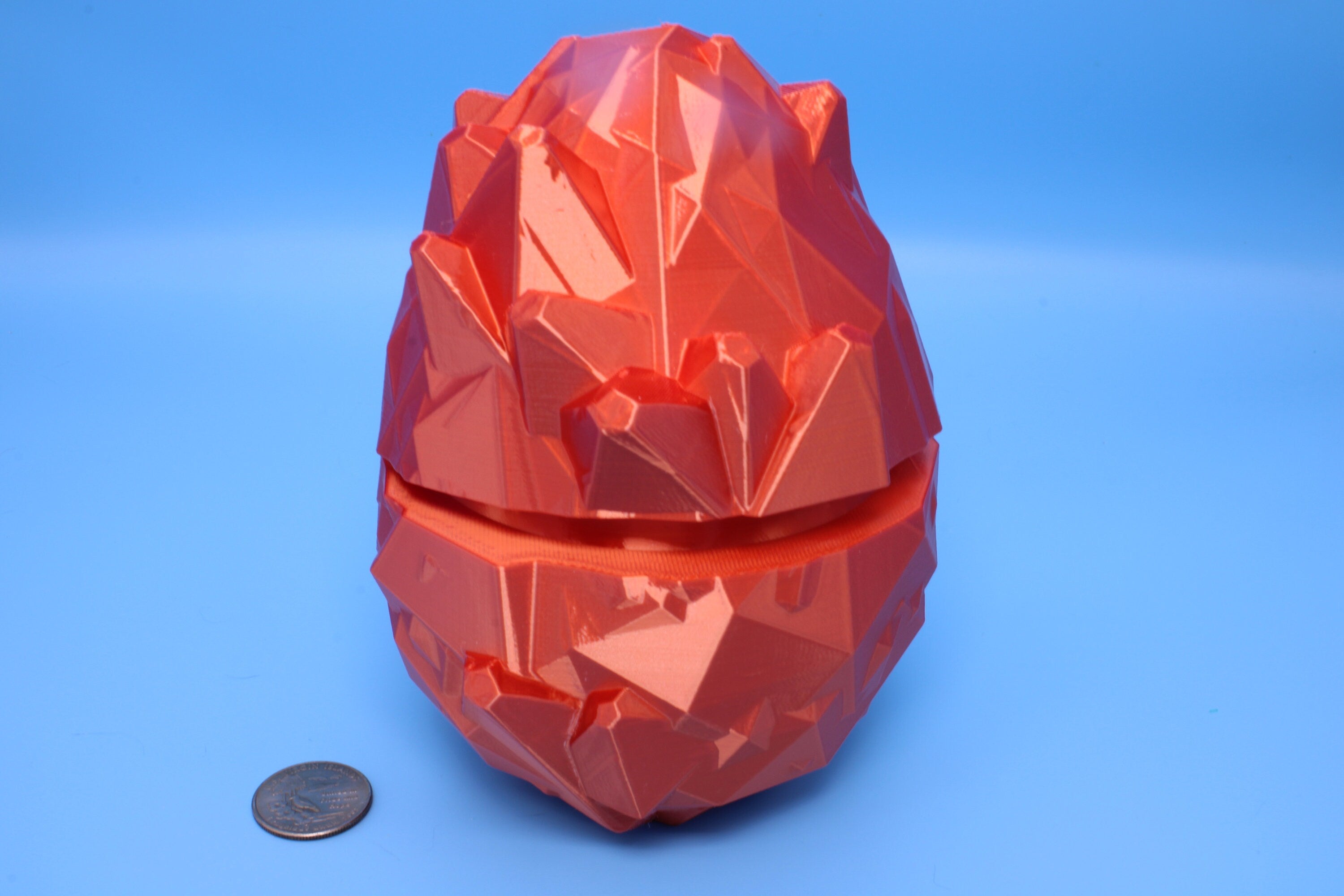 Crystal Dragon Egg- Orange | 3D printed Dragon Egg Storage! | 6 in. | Crystal Egg | Decorative Dragon Egg.