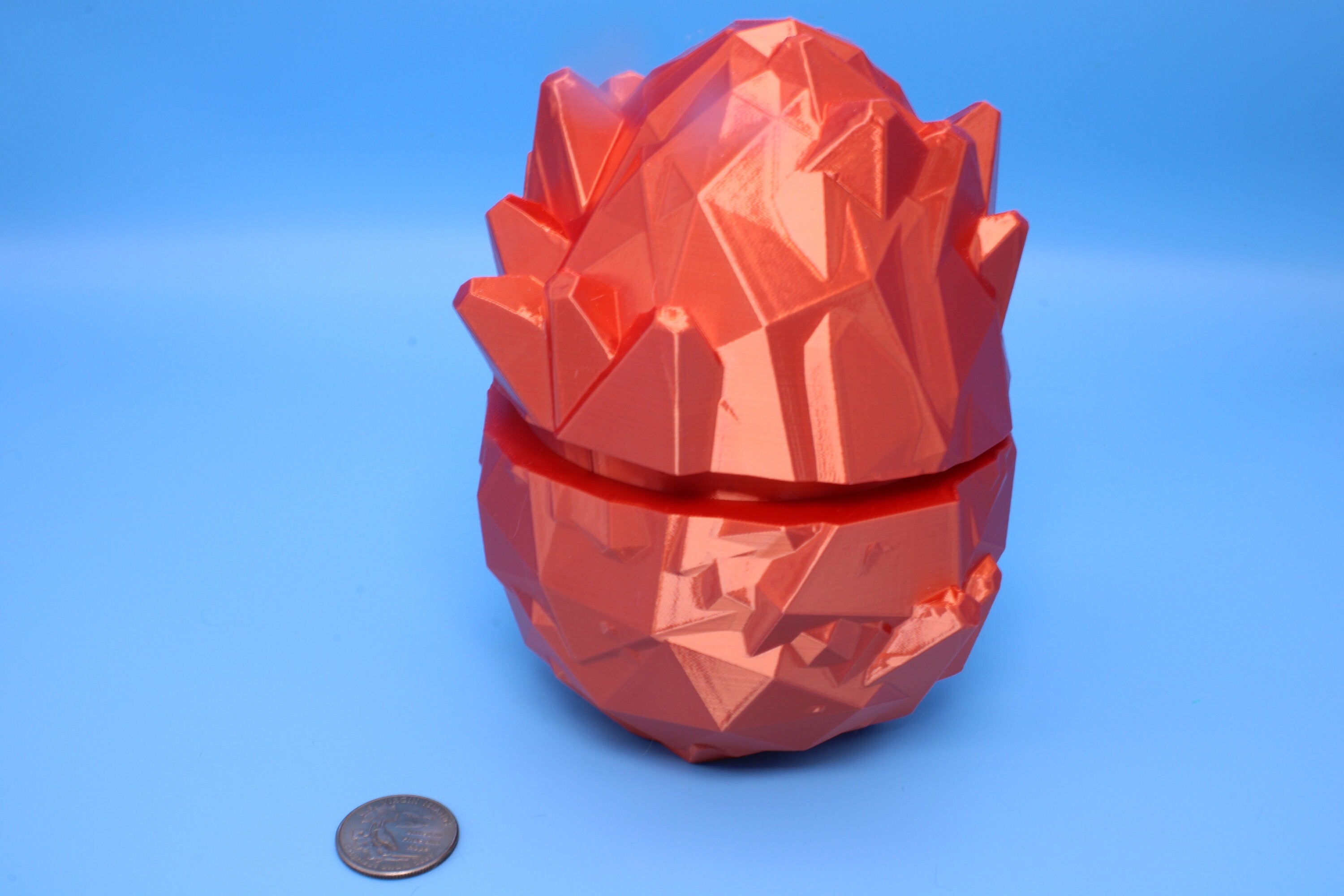 Crystal Dragon Egg- Orange | 3D printed Dragon Egg Storage! | 6 in. | Crystal Egg | Decorative Dragon Egg.