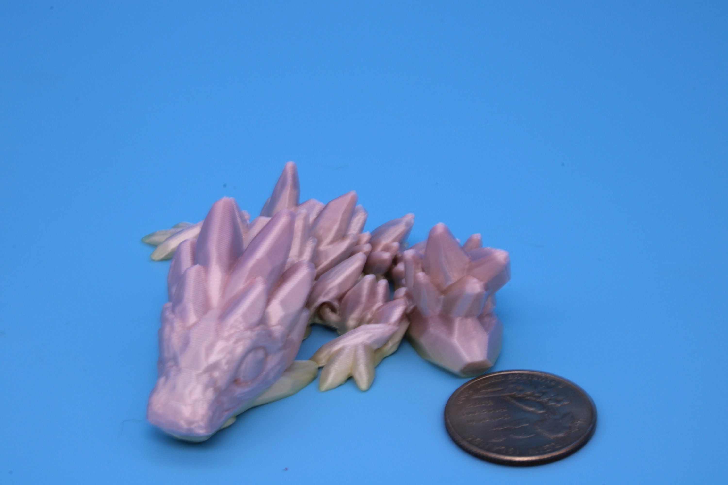 Miniature Baby Gem Dragon | 3D Printed | Articulating Dragon | Flexi Toy | Adult Fidget Toy | 4.5 in. (Made)