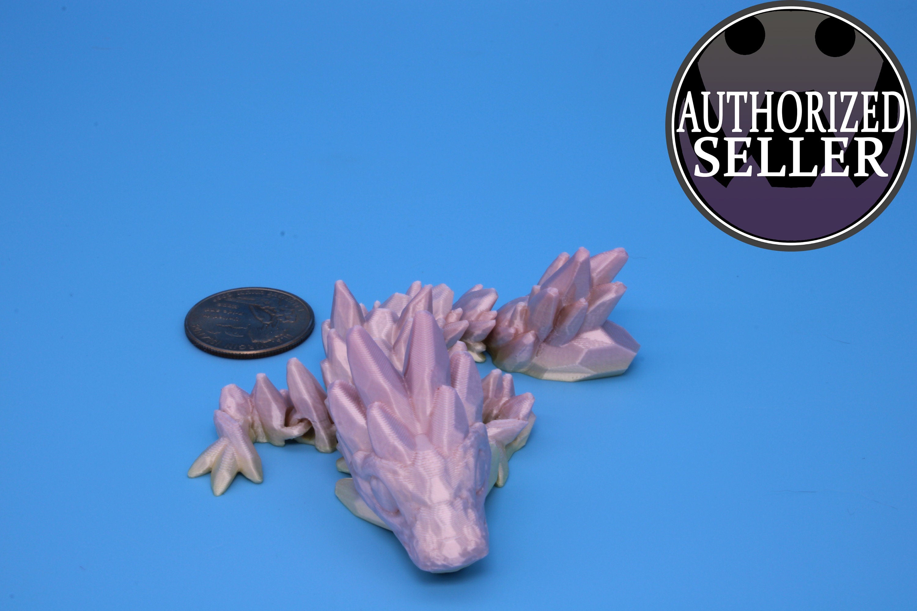 Miniature Baby Gem Dragon | 3D Printed | Articulating Dragon | Flexi Toy | Adult Fidget Toy | 4.5 in. (Made)