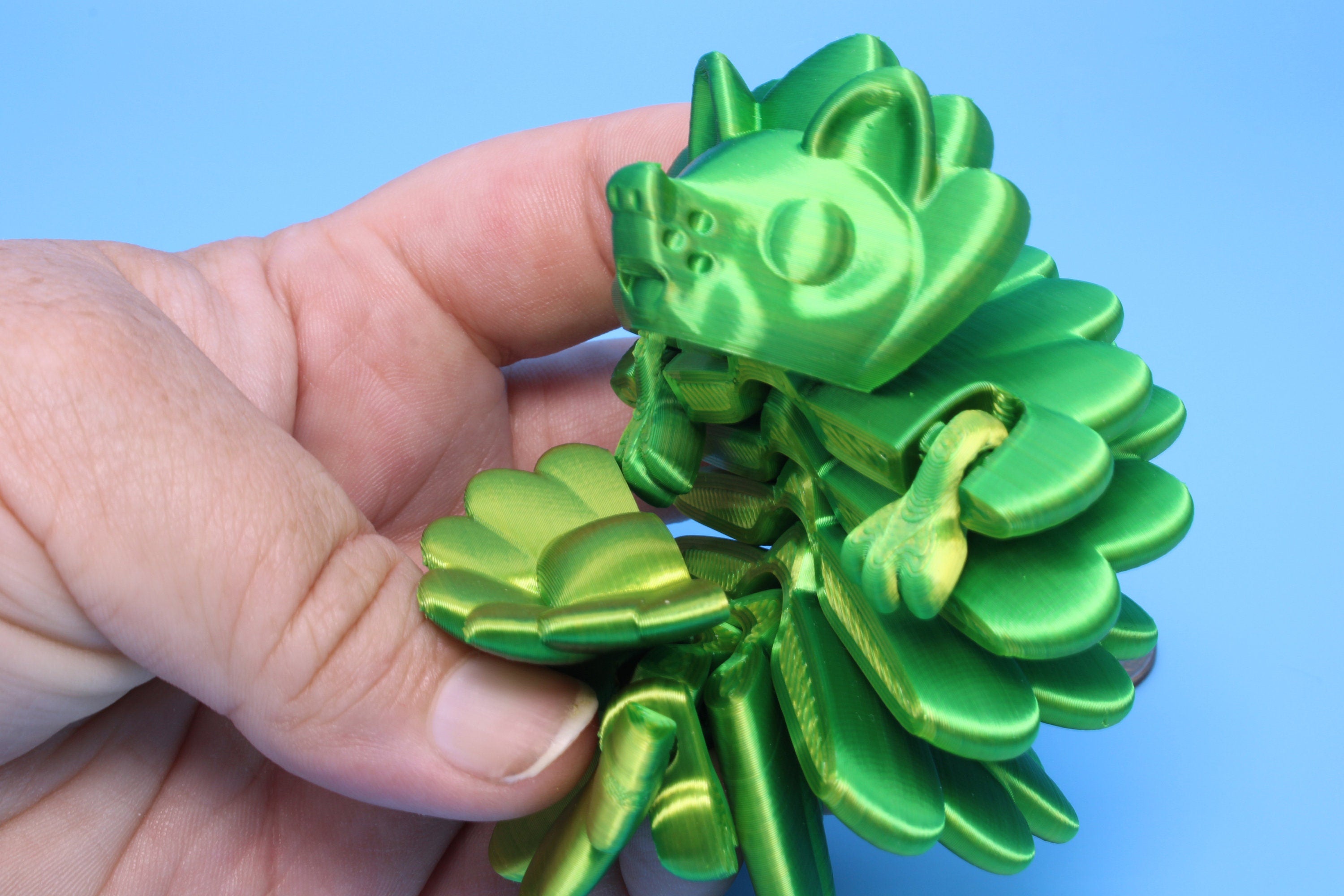 Hedgehog- Green & Yellow | 3D Printed | Small Cute Hedgehog | Sensory Toy | Fidget Toy.