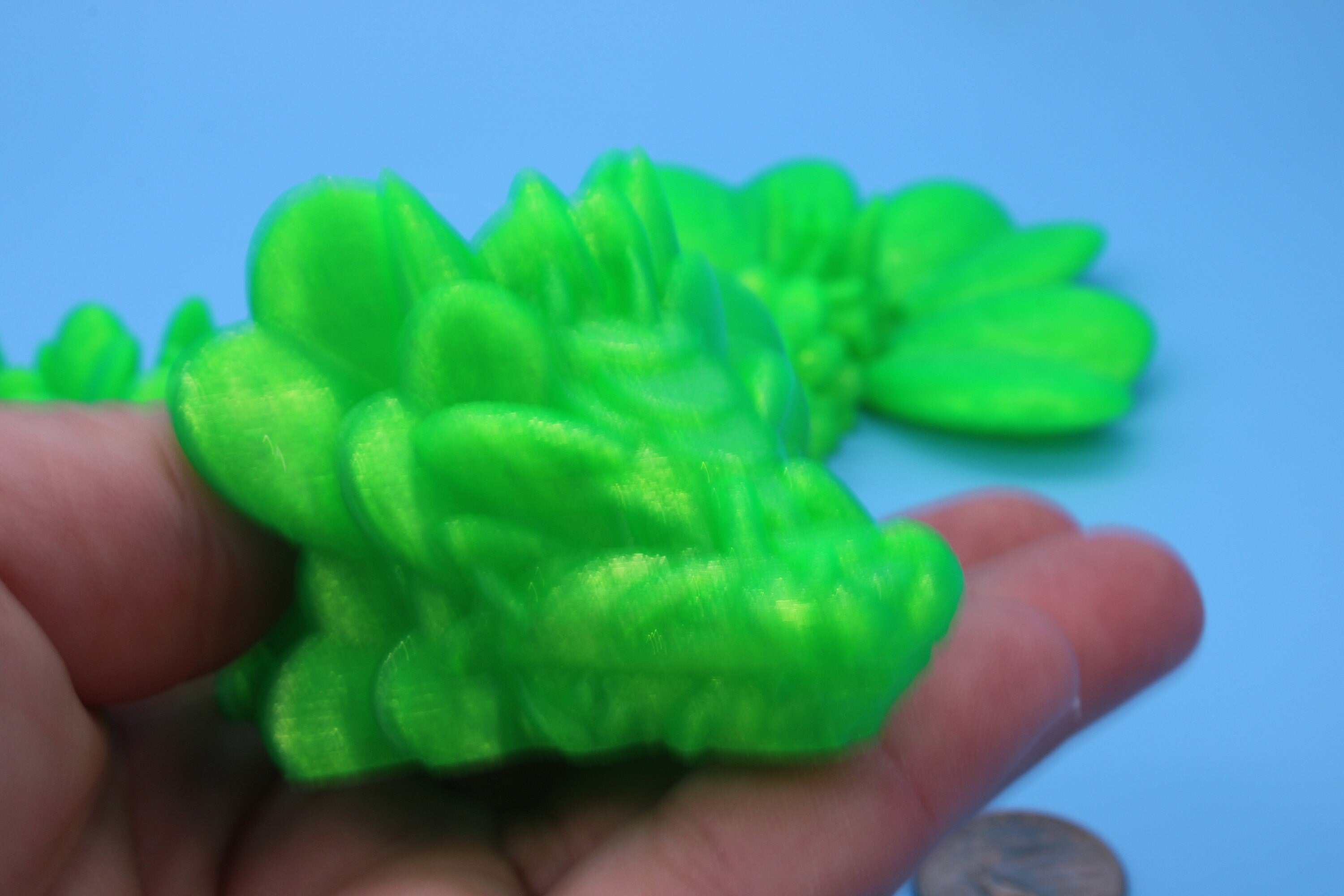 Clover Dragon- Rainbow | 3D printed Articulating Dragon Fidget Toy | Flexi | 18 in. Lucky Dragon | Four Leaf Clover Dragon.