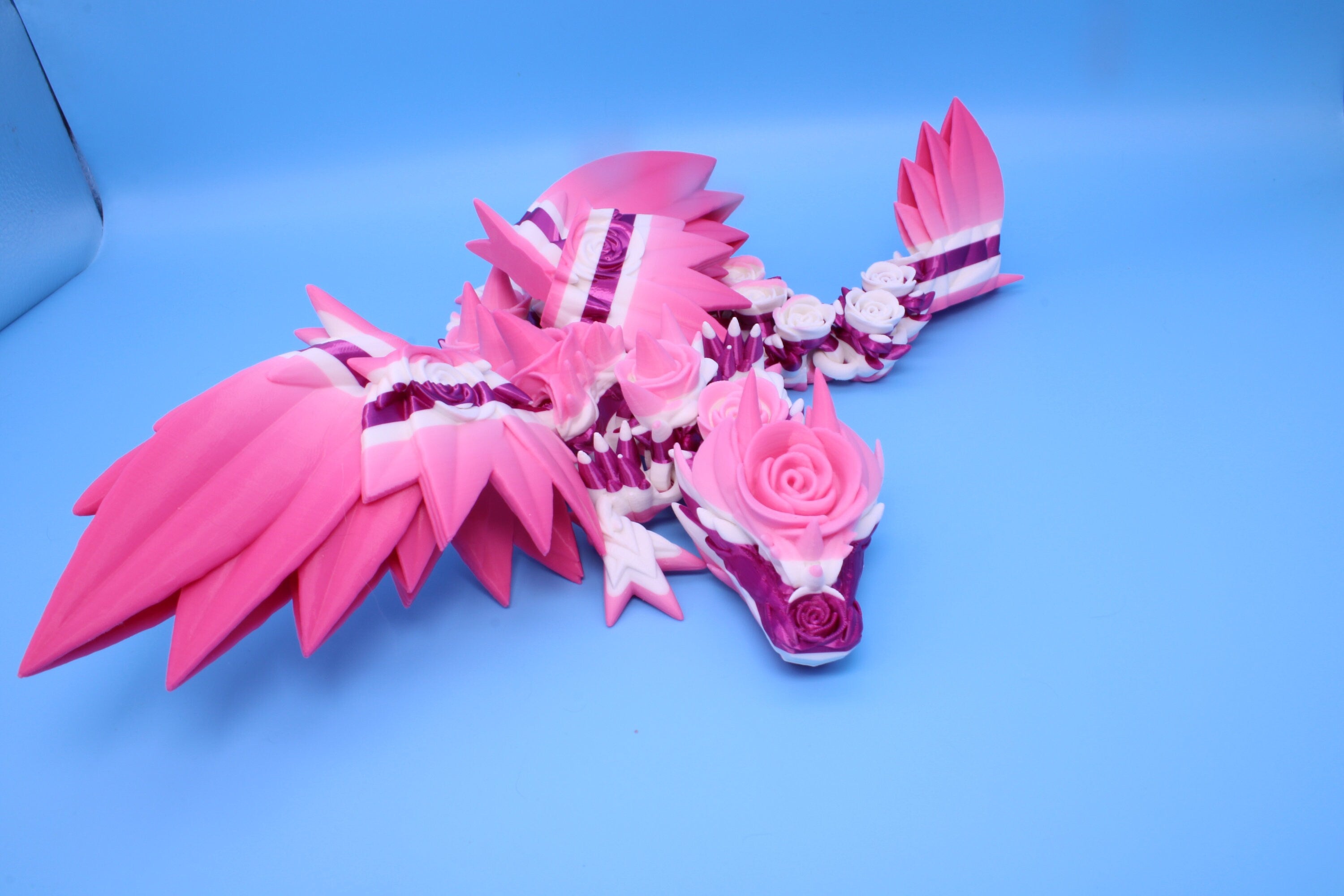 Rose Wing Dragon-Multi Color | Articulating Dragon | 3D Printed Fidget | 19 in.