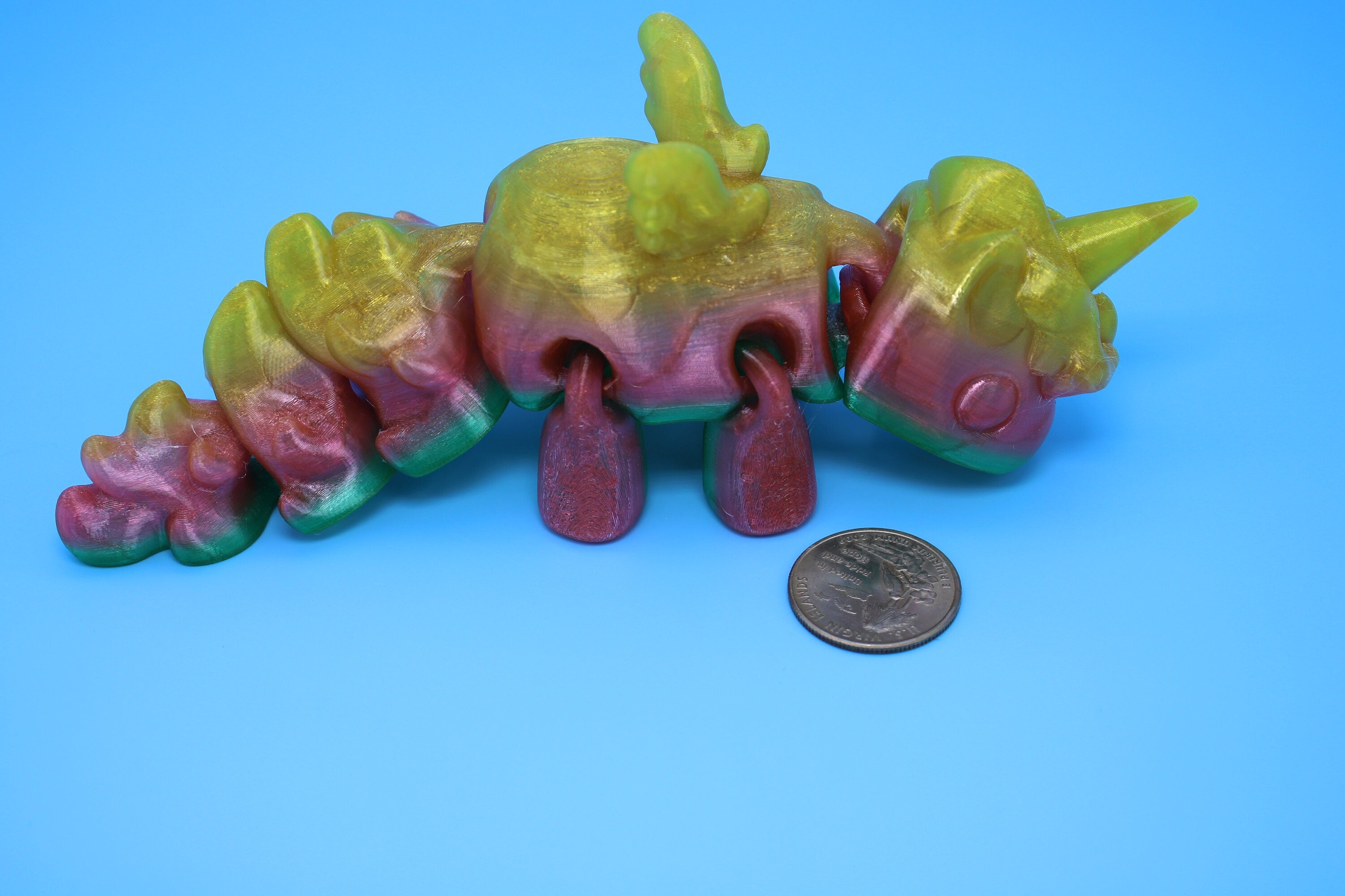 Unicorn with Wings | Flexible (TPU) | 3D Printed | Cute Unicorn | Sensory Toy | Fidget Toy | Articulating Unicorn.