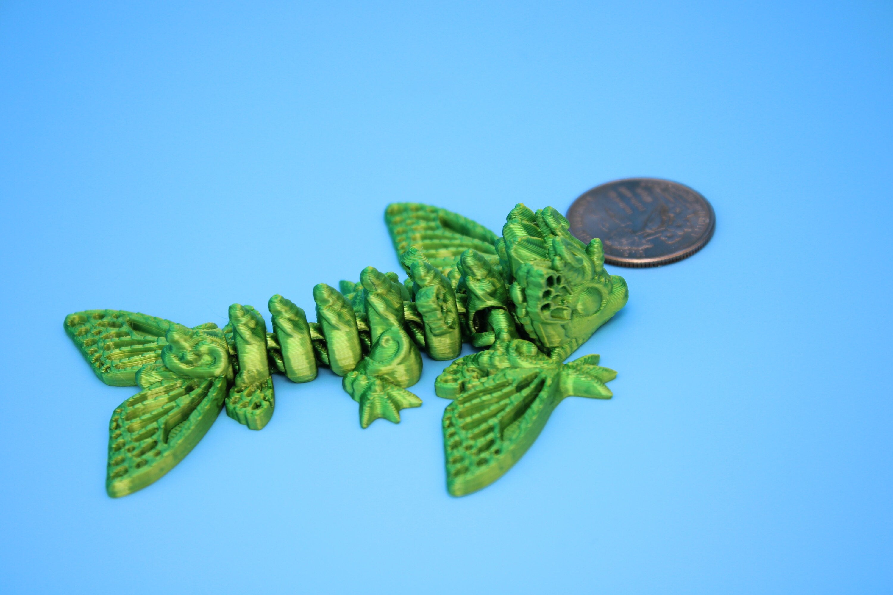 Butterfly Wyvern | Miniature | 3D Printed | Wyvern Dragon | 3.25 in. | Dragon Toy | Fidget Toy | Flexi Dragon.