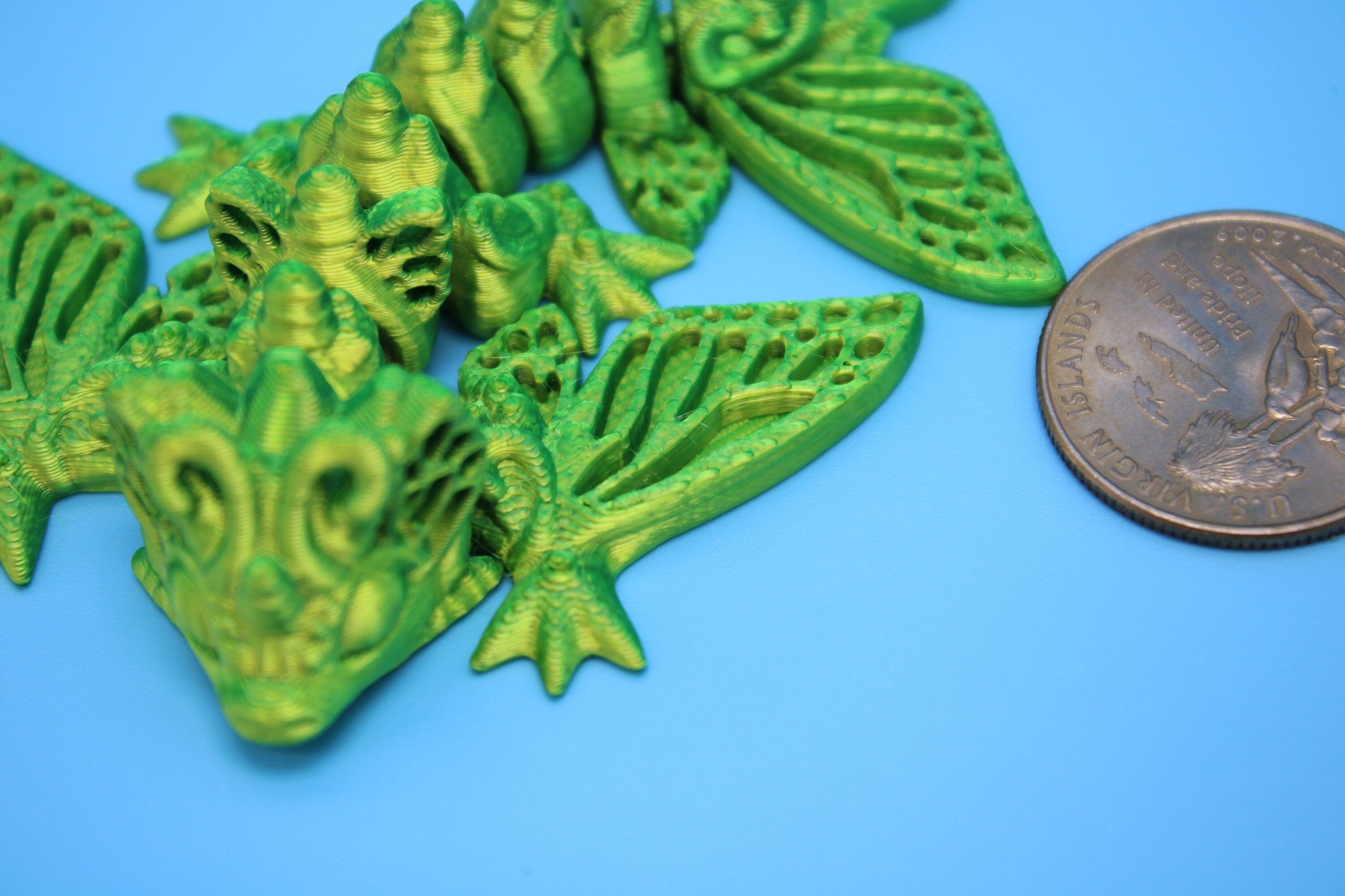 Butterfly Wyvern | Miniature | 3D Printed | Wyvern Dragon | 3.25 in. | Dragon Toy | Fidget Toy | Flexi Dragon.