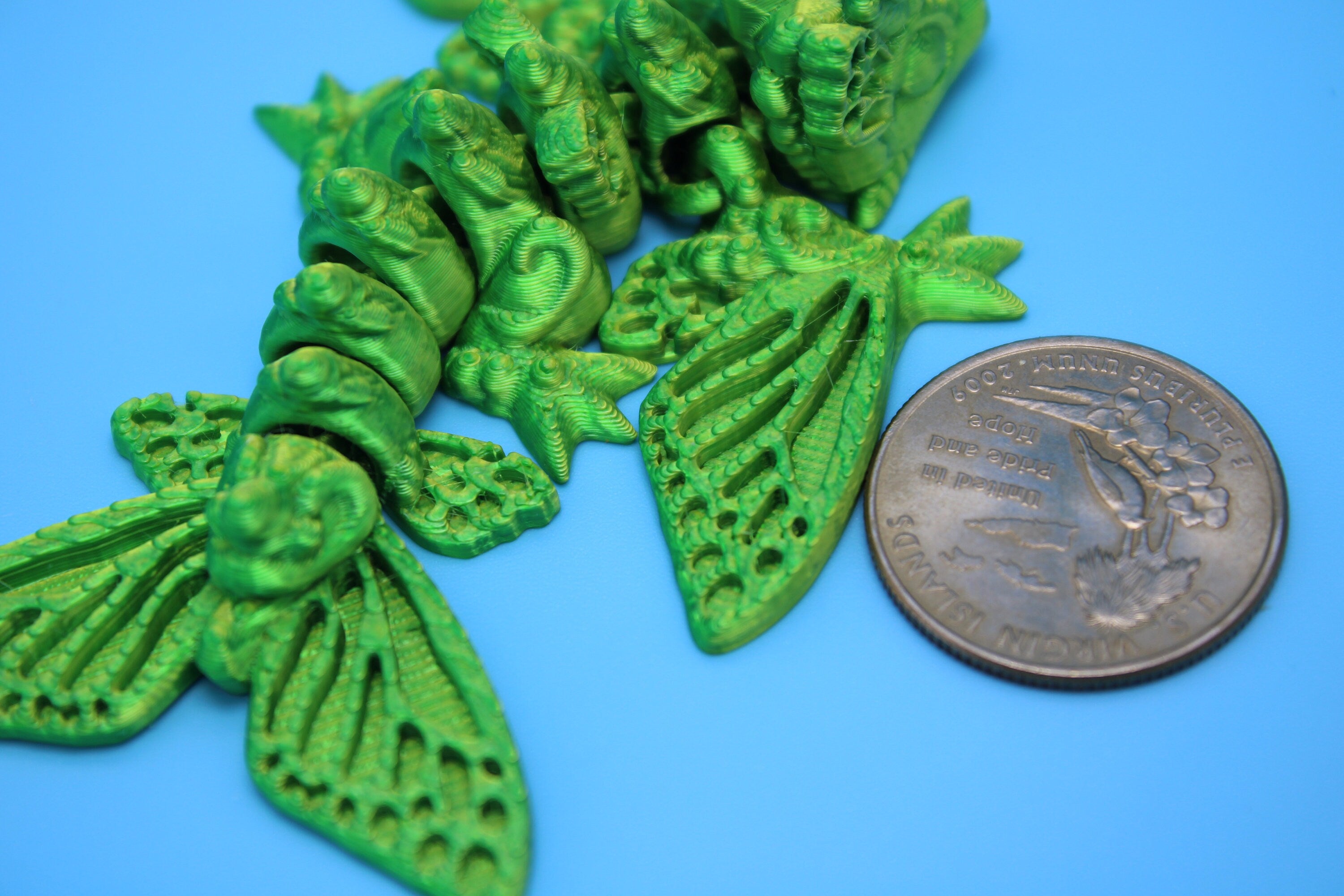 Butterfly Wyvern | Miniature | 3D Printed | Wyvern Dragon | 3.25 in. | Dragon Toy | Fidget Toy | Flexi Dragon.