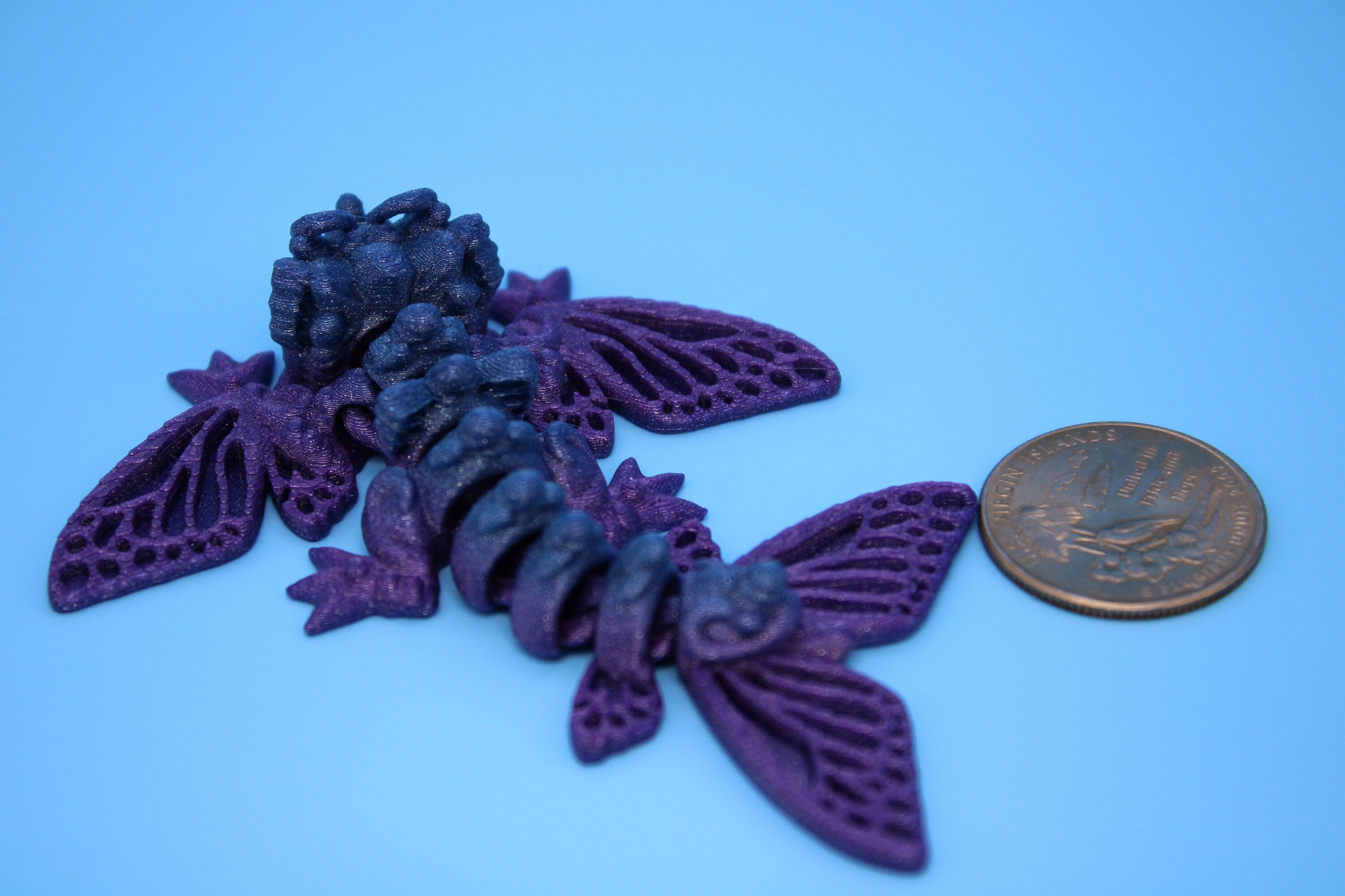 Butterfly Wyvern | Miniature | 3D Printed | Wyvern Dragon | 3.25 in. | Dragon Toy | Fidget Toy | Flexi Dragon.