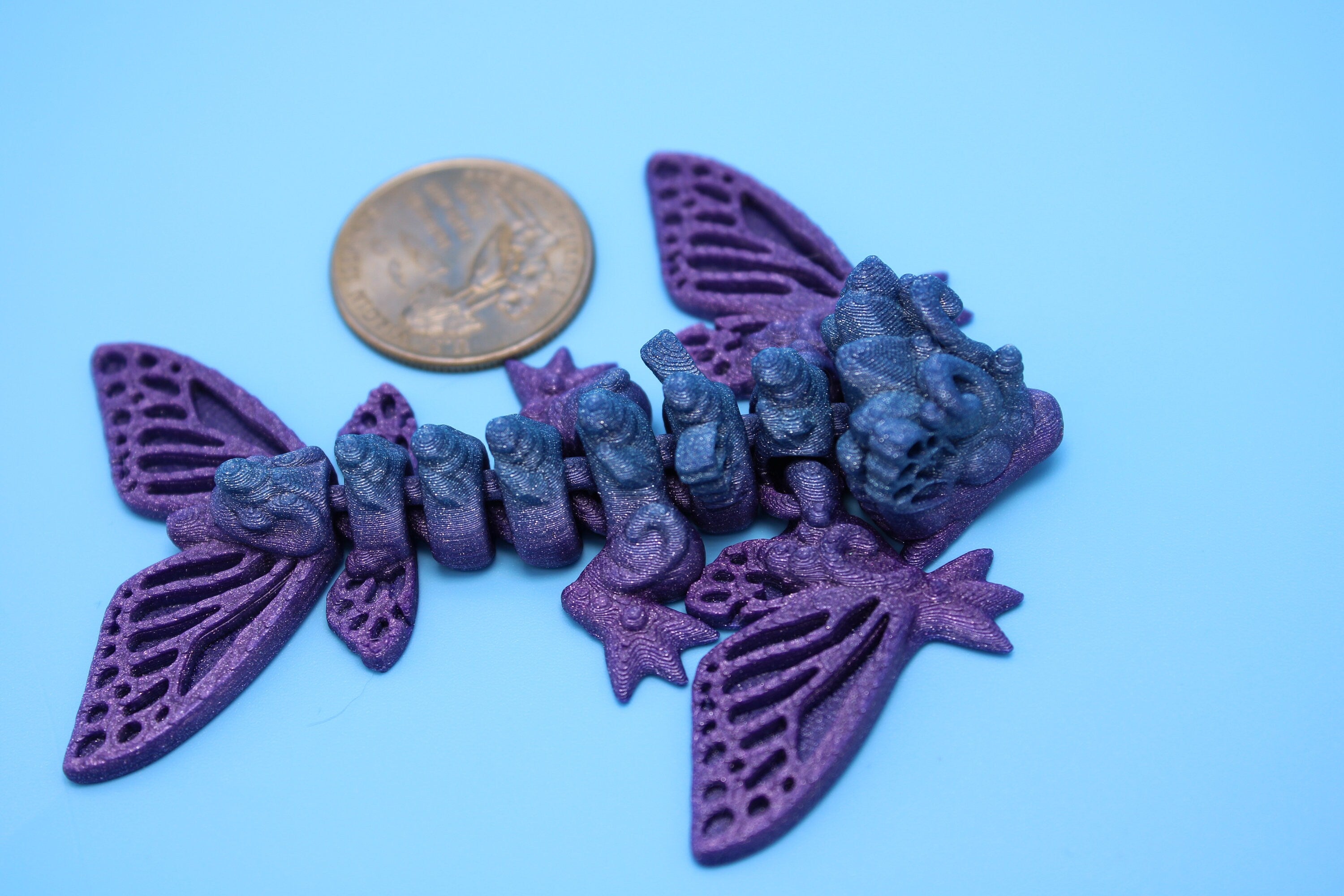 Butterfly Wyvern | Miniature | 3D Printed | Wyvern Dragon | 3.25 in. | Dragon Toy | Fidget Toy | Flexi Dragon.