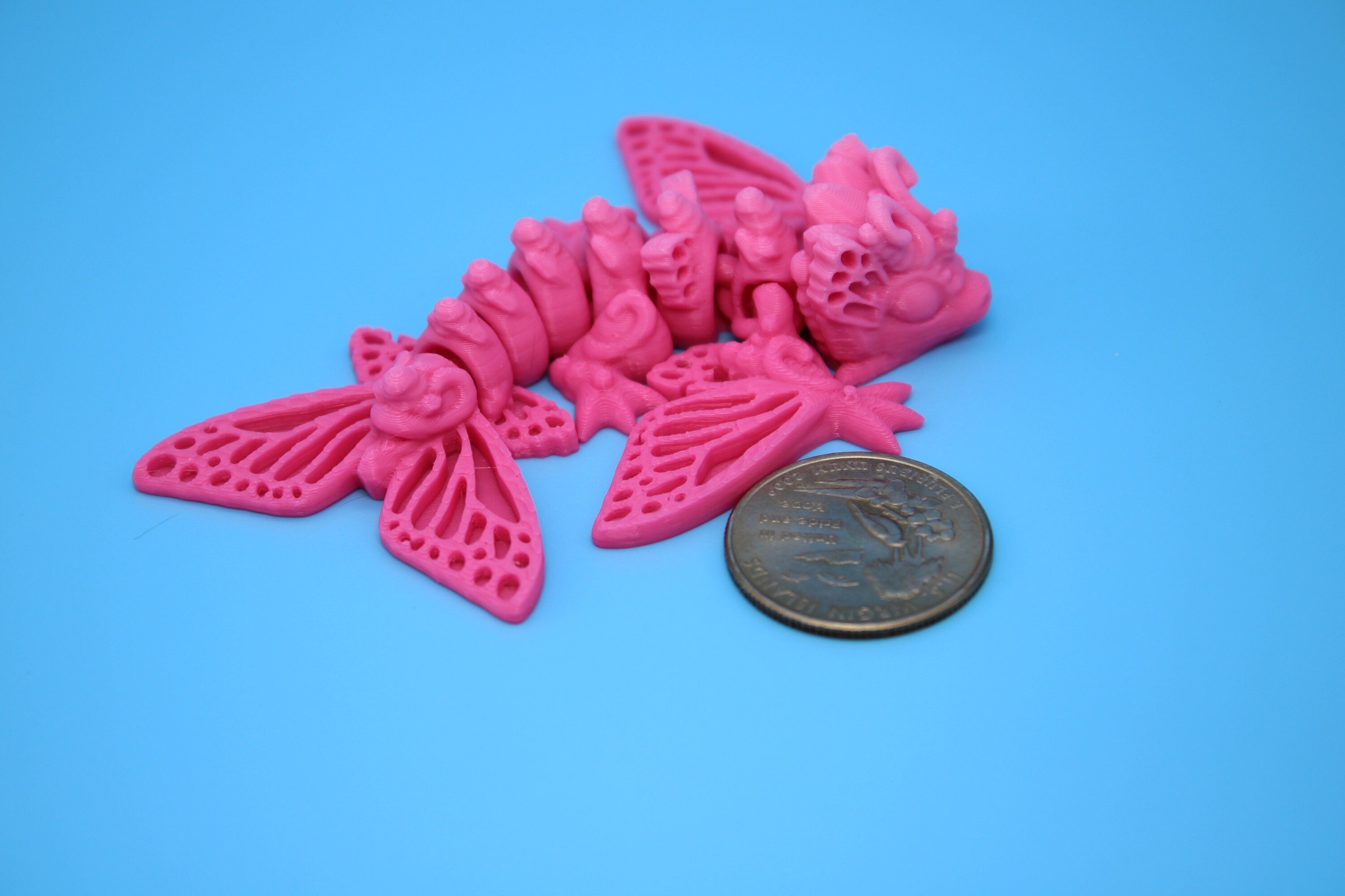 Butterfly Wyvern | Miniature | 3D Printed | Wyvern Dragon | 3.25 in. | Dragon Toy | Fidget Toy | Flexi Dragon.