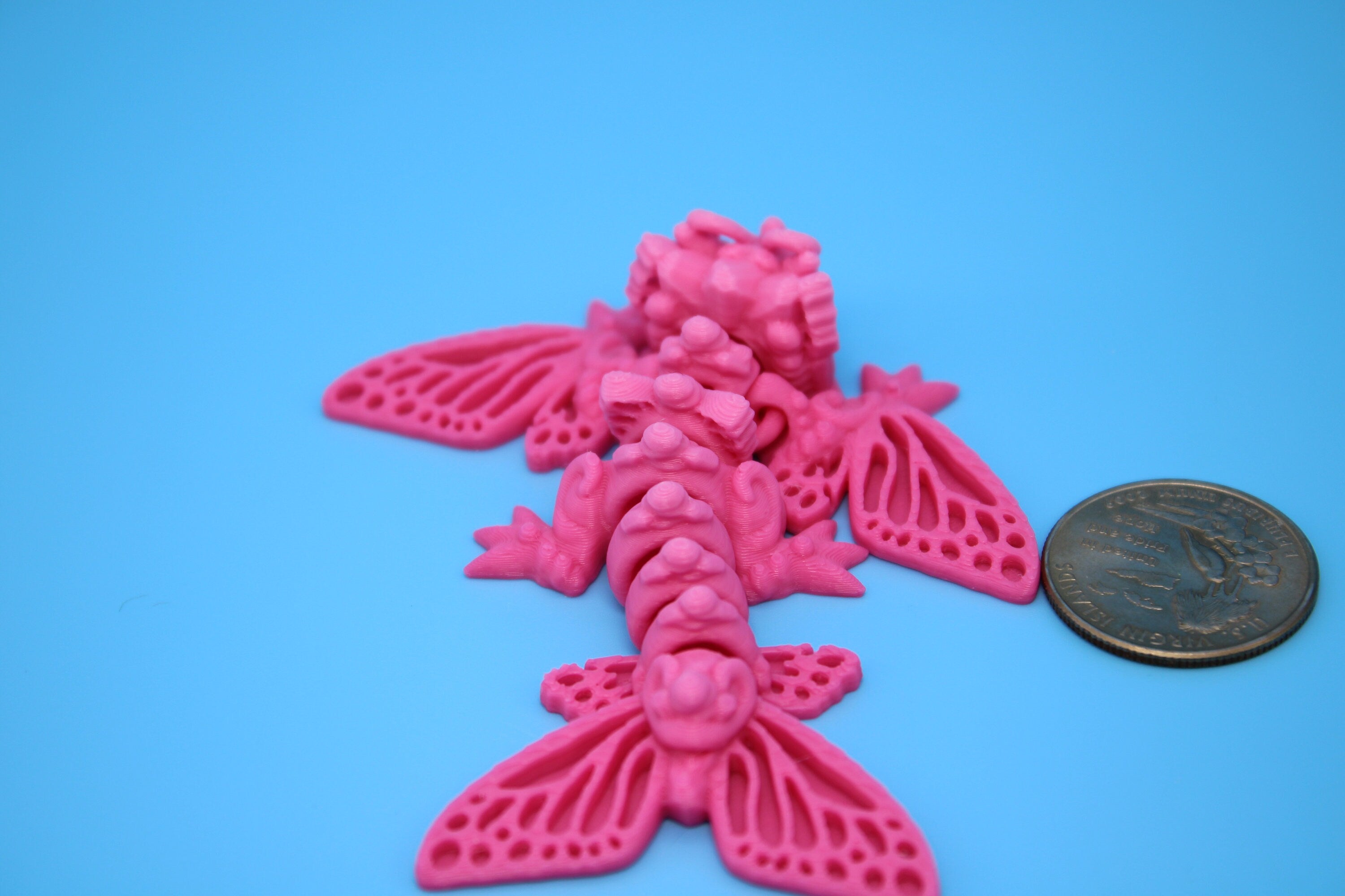 Butterfly Wyvern | Miniature | 3D Printed | Wyvern Dragon | 3.25 in. | Dragon Toy | Fidget Toy | Flexi Dragon.