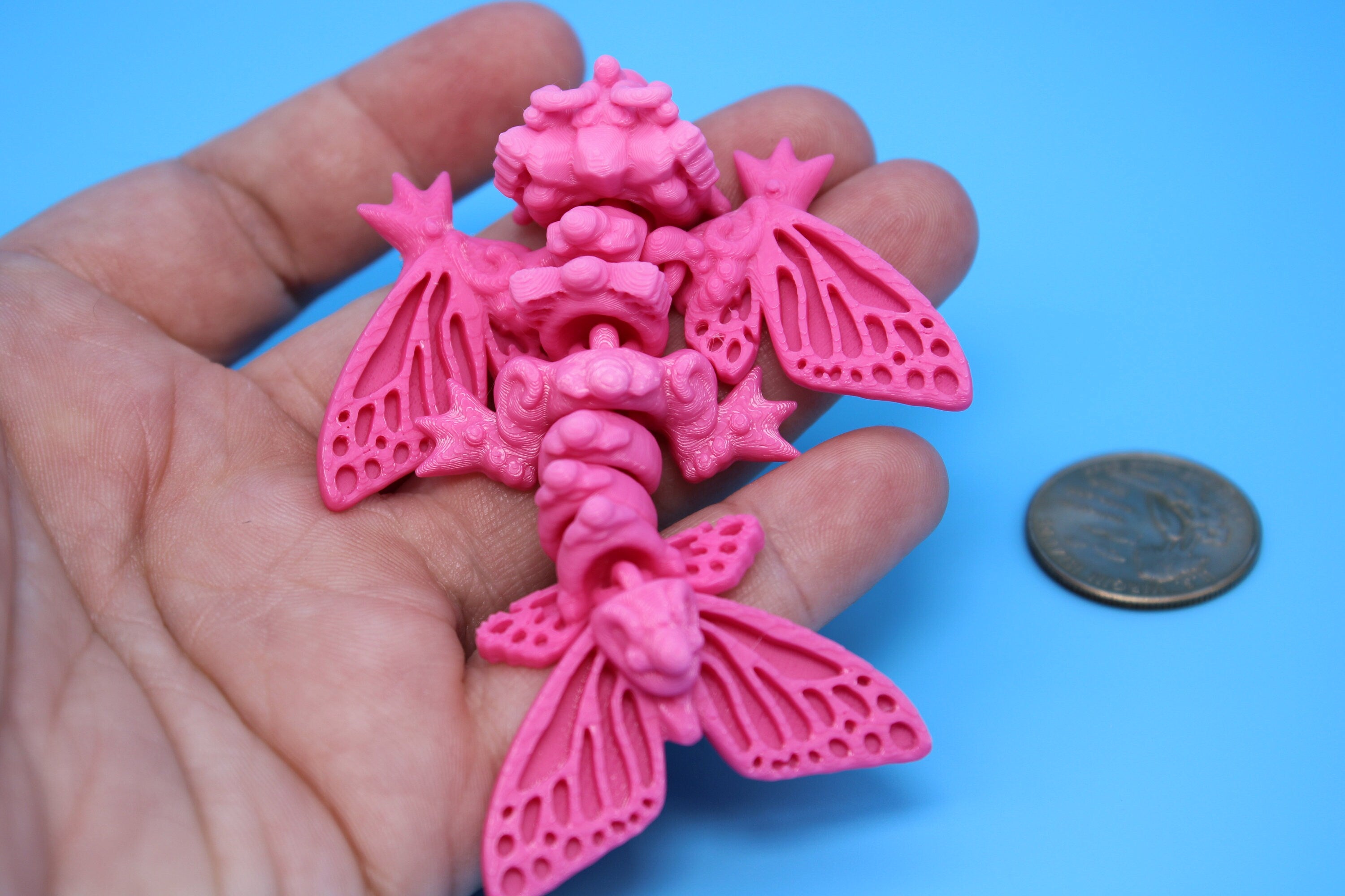 Butterfly Wyvern | Miniature | 3D Printed | Wyvern Dragon | 3.25 in. | Dragon Toy | Fidget Toy | Flexi Dragon.