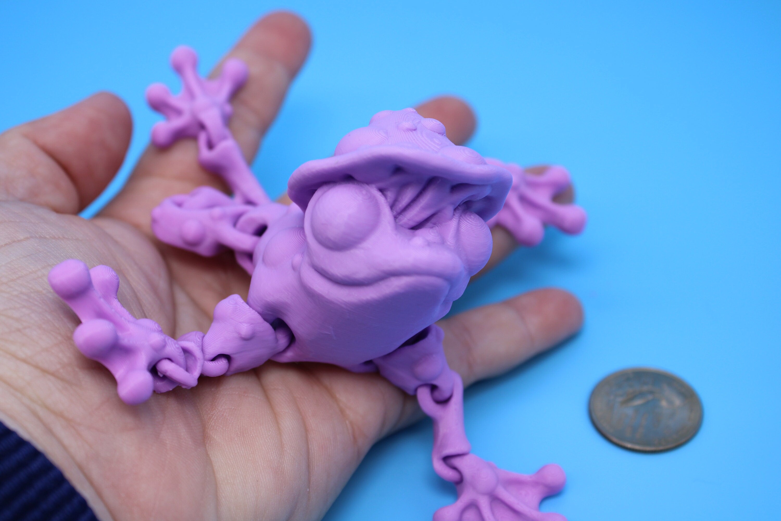 Mushroom Frog-Pink | 3D Printed | Friendly Frog | Fidget Toy | Articulating Frog.