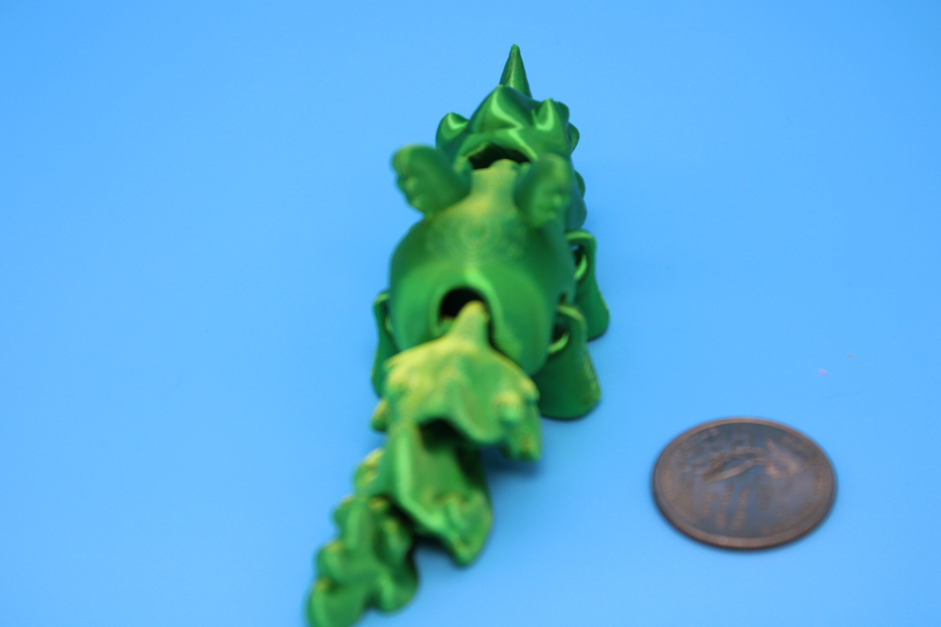 Unicorn with Wings-Green | 3D Printed Miniature | Cute Unicorn | Sensory Toy | Fidget Toy | Articulating Unicorn.