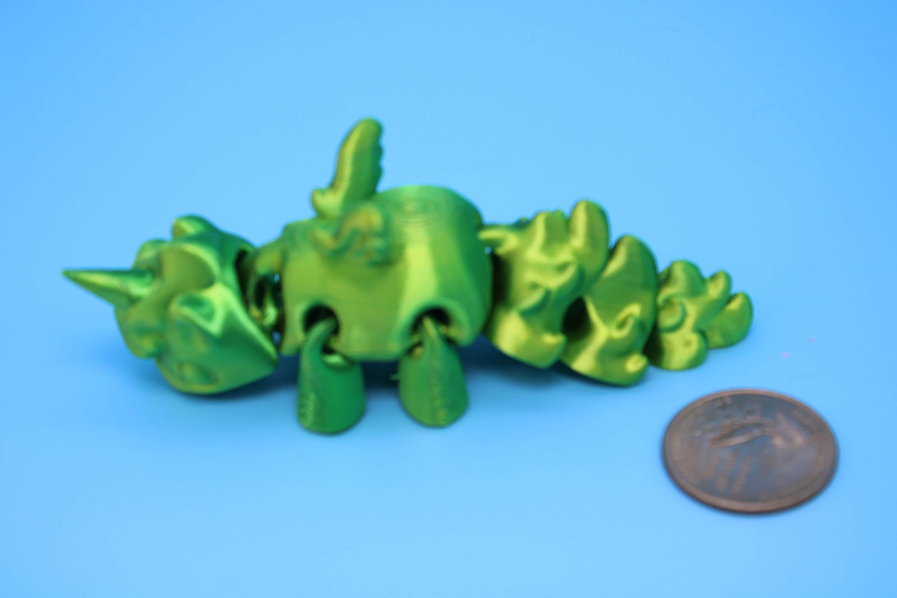 Unicorn with Wings-Green | 3D Printed Miniature | Cute Unicorn | Sensory Toy | Fidget Toy | Articulating Unicorn.